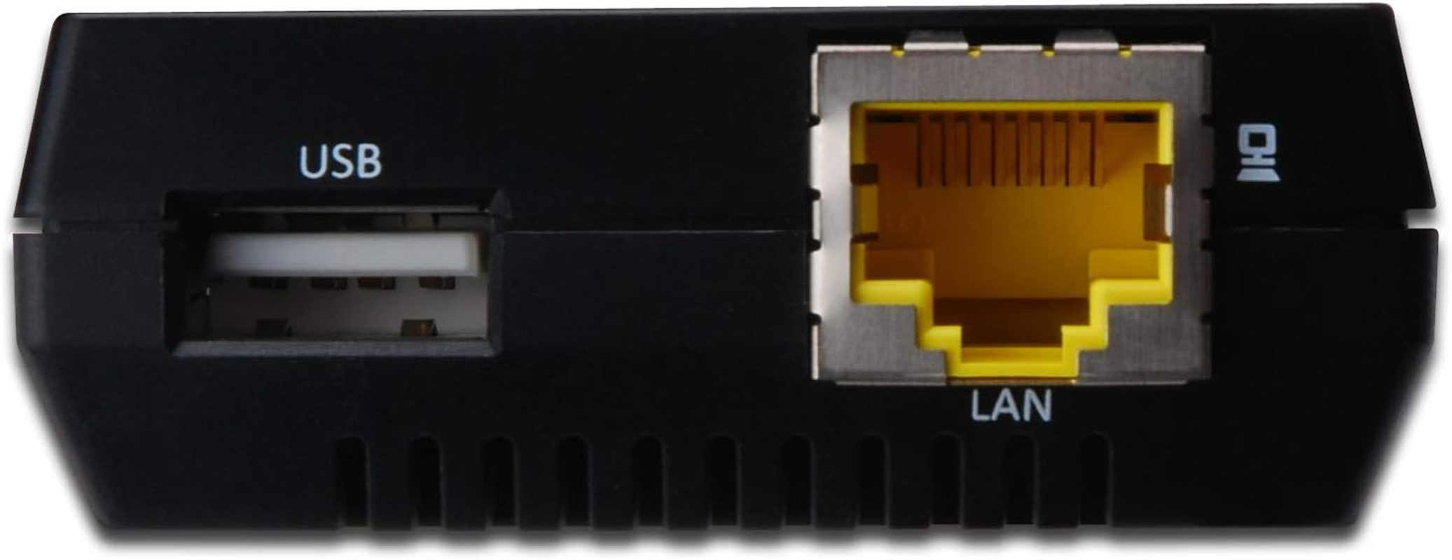 DIGITUS Fast Ethernet USB Network Server, Multifunctional for NAS, USB Hub, Printer, DVD Drive, 1 Port, USB 2.0, 10/100 Mbit/S Network, RJ45, Black