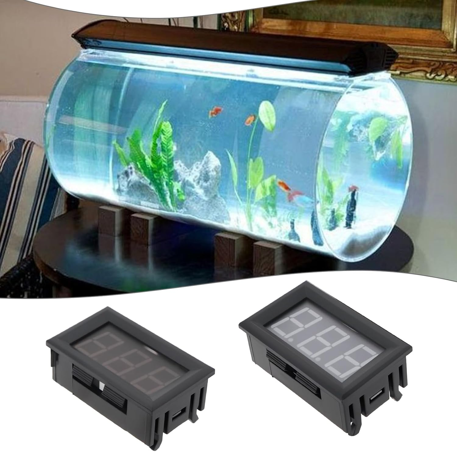 YINETTECH 2Pcs -50~110 &deg;C DC 5-12V Digital Display Thermometer Suitable for Temperature Measurement of Fish Tanks Refrigerators and Water image number 2