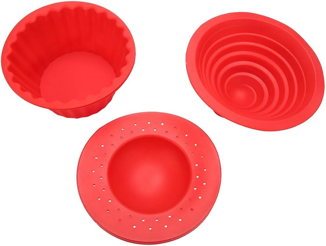 Giant Big Silicone Cupcake Cake Mould Top Cupcake Bake Set Baking Mold, Cupcakes Bake Set, Giant Cupcake Mold, Silicone Cupcake Cake Mould, Red 3 Pack Giant image number 6
