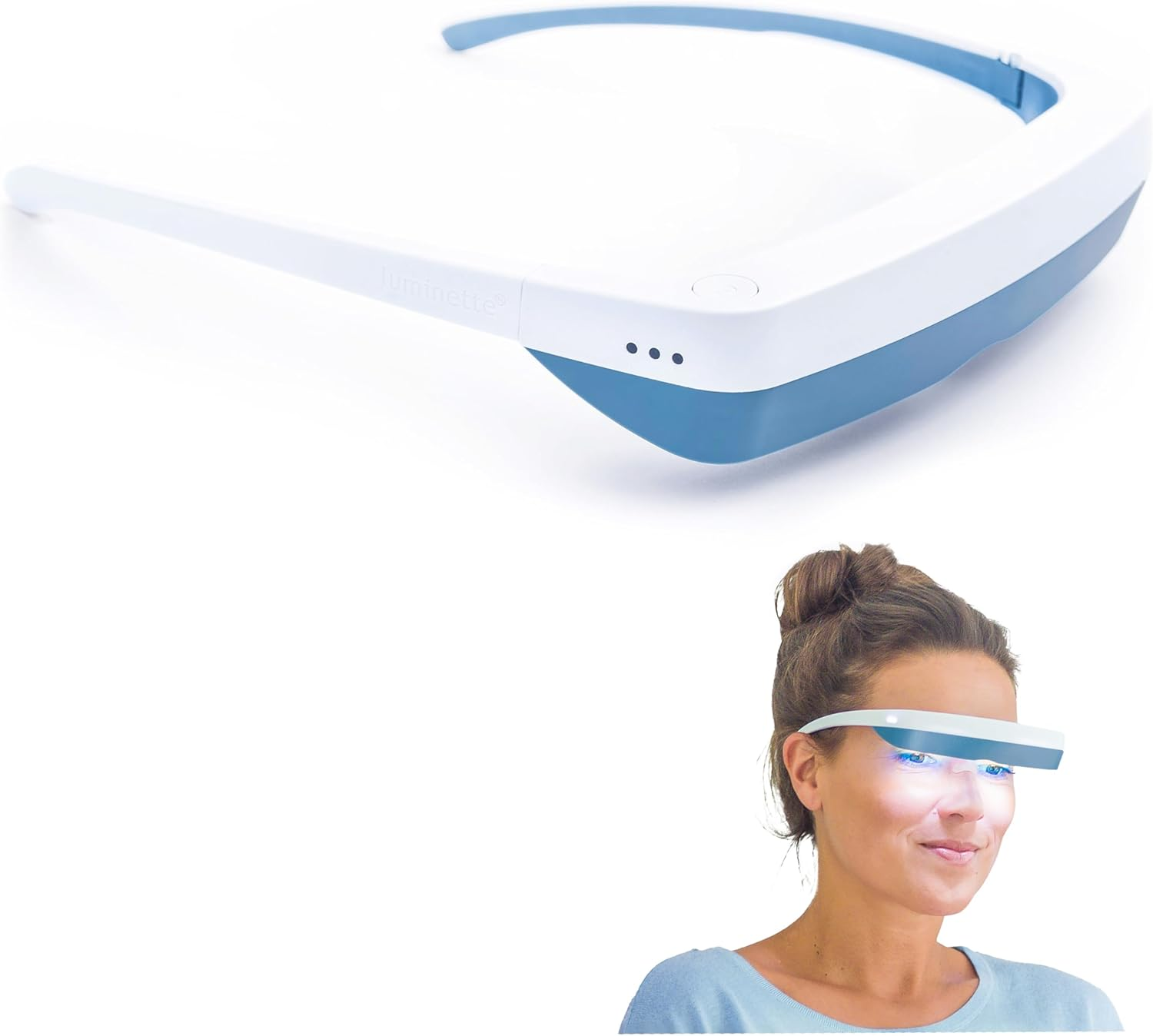 Luminette 3 Light Therapy Glasses - Wearable Light Therapy Lamp - Blue Enriched White LED Sunlight Lamp - Natural Relief for Sleep Problems, Seasonal Mood Disorders & Jet Lag (Grey)