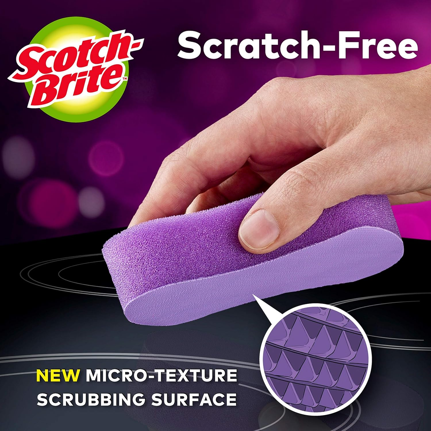Scotch-Brite Scratch-Free Glass Cooktop Pads, Chemical-Free Cleaning, 2 Cleaning Pads image number 4