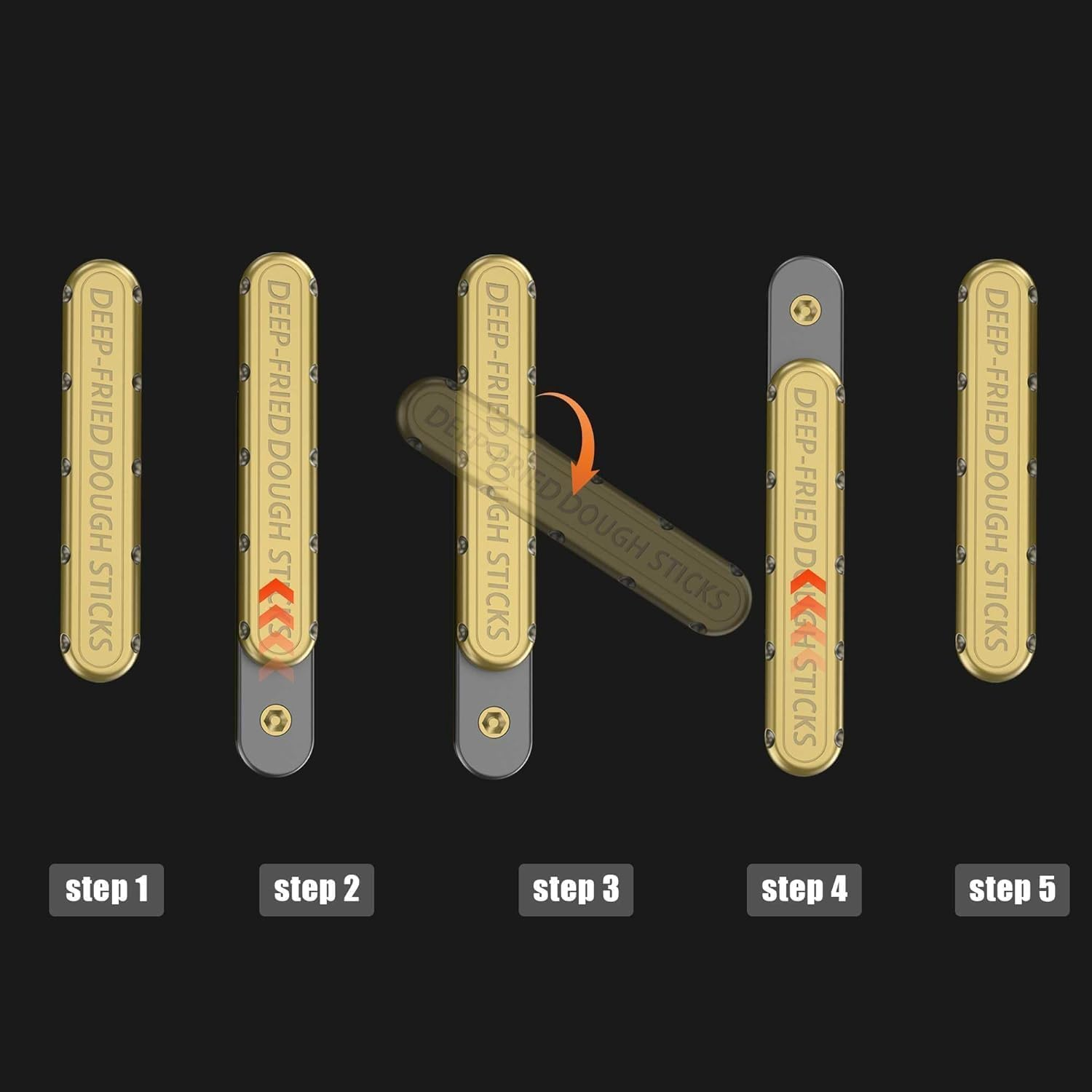 B-Qtech EDC Metal Fidget Slider, Fidget Spinner Toys Metal Slider Push Rod Decompression Card, Sensory Toy for Autism and Hyperactivity Disorder, Adult Office Desk Toy image number 2