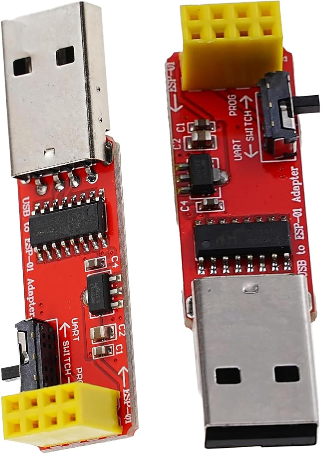 2Pcs USB to ESP-01 Adapter | ESP-01S Programmer ESP8266 Wireless Wifi Module Wifi CH340G UART PORG 4.5-5.5V 115200 Baud Rate image number 4