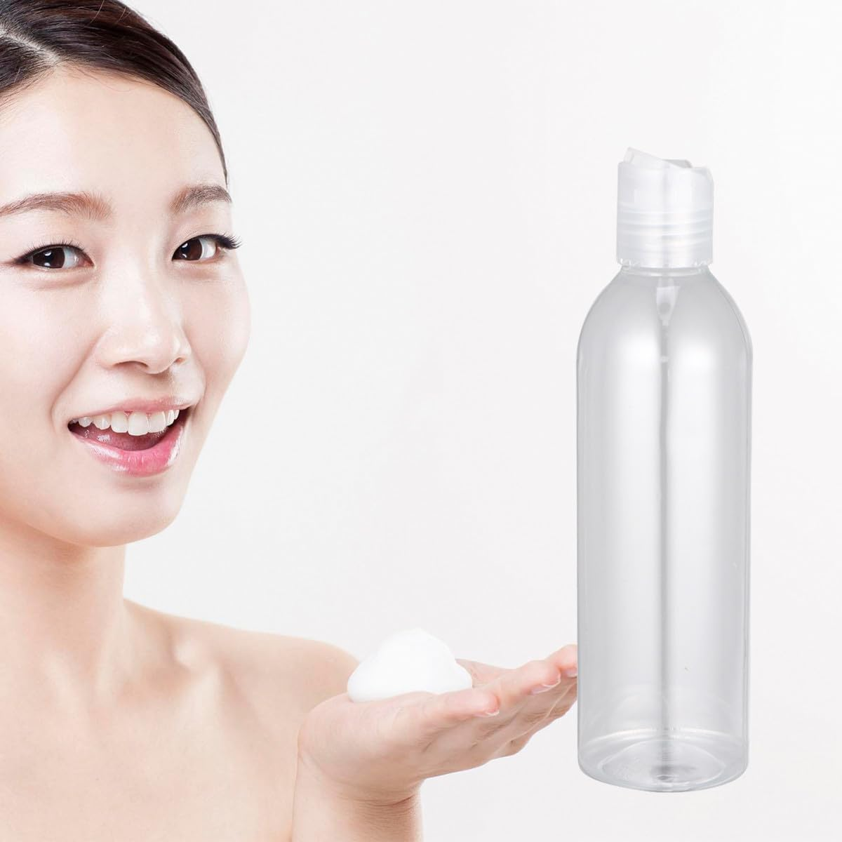 PATKAW 6Pcs 250Ml Portable Travel Empty Bottles Set with Press Cap for Shampoo Lotion Cosmetic Containers Refillable Toiletries Dispensers for Travel Use image number 4