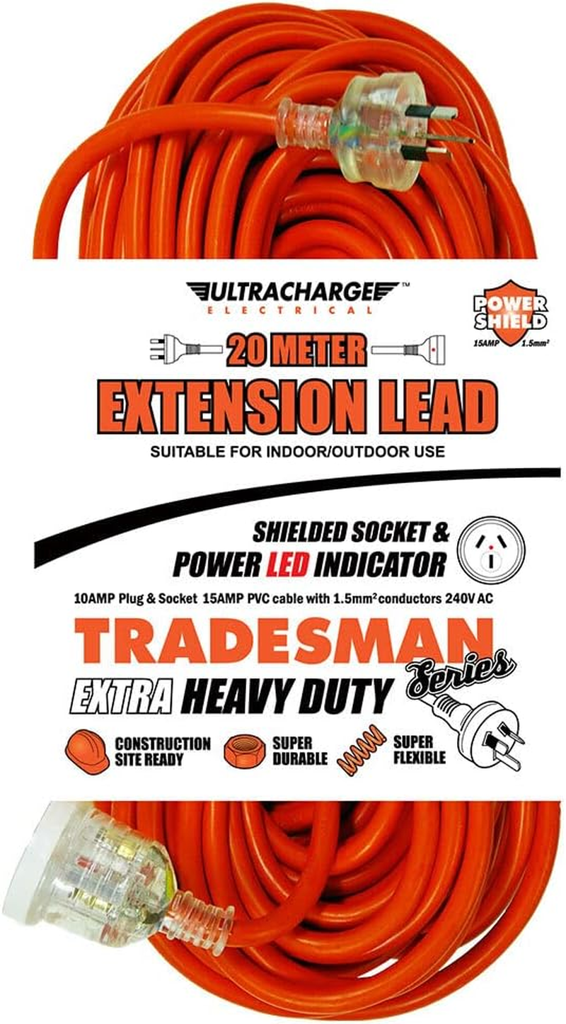Ultracharge Tradesman Heavy Duty Extension Lead, 20 M Length