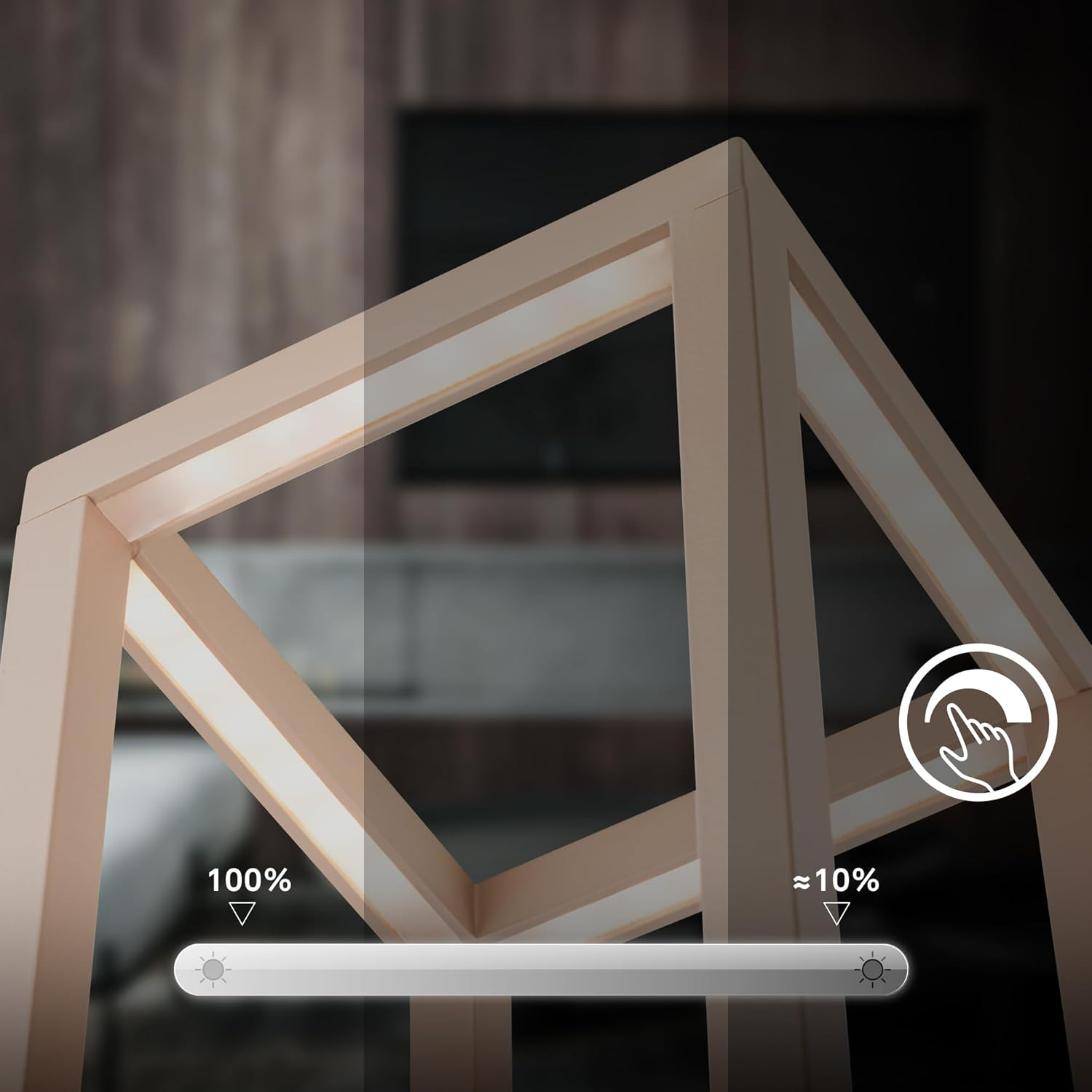 BRILONER - LED Table Lamp Wireless IP44 with Touch, Dimmable, CCT, Battery & Light Source Interchangeable, LED Lantern, Table Lamp, Battery Lamp, Patio, Outdoor Lamp, 10 X 10 X 22 Cm, Beige