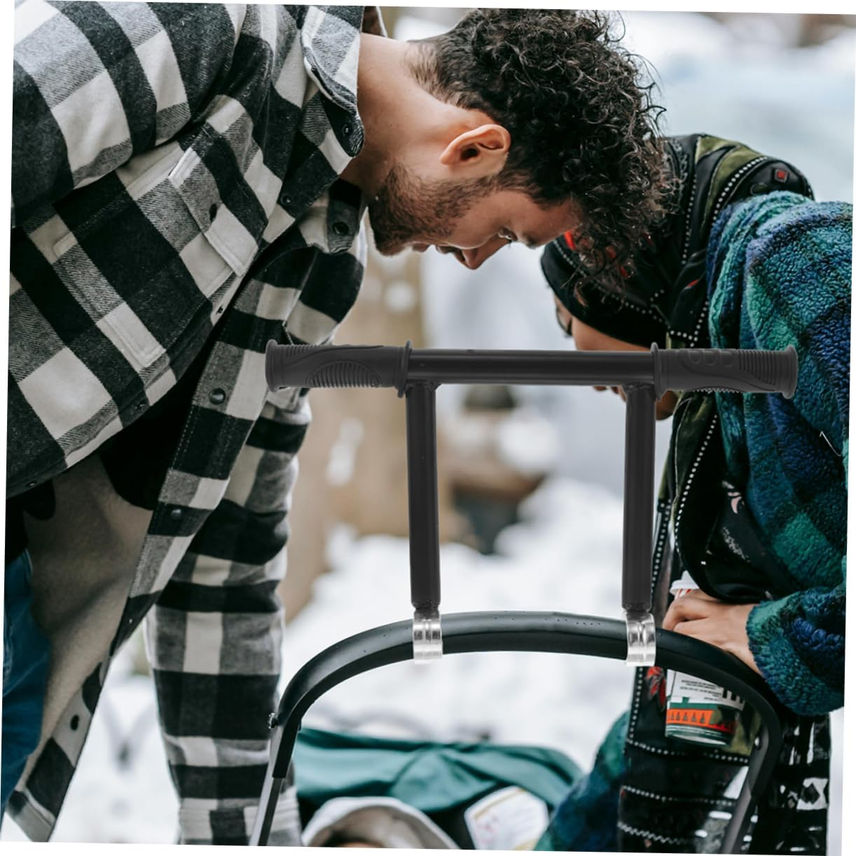 Levemolo Stroller with Raised Armrests Accessories Stroller Wagon Pushchair Attachment Carriage Armrest Bracket Stroller Extension Bar Handle Extension Bar Black Stainless Steel image number 3