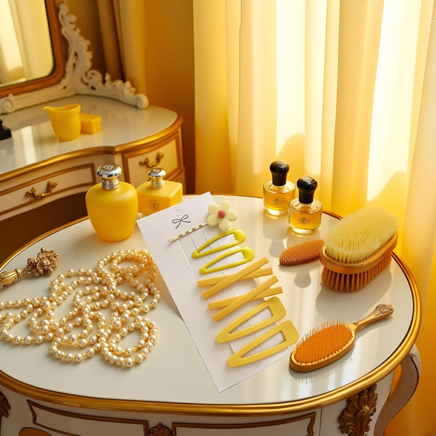 1 Set Yellow Sweet Flower Women Girl Barrette Bobby Pin Hairpin Hair Clips Decoration Elegant Gold Gifts,Clips and Barrettes,Hair Clips,Hair Accessories image number 4