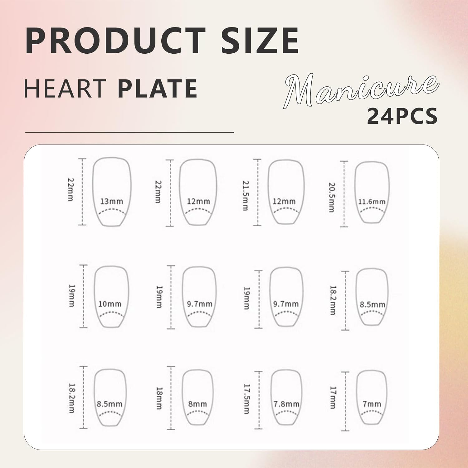Cosmeria Press on Nails Set, 24 Pieces Fake Nails with Heart Design, Easy to Use with Jelly Glue, Includes Nail File and Cleaning Kit image number 4