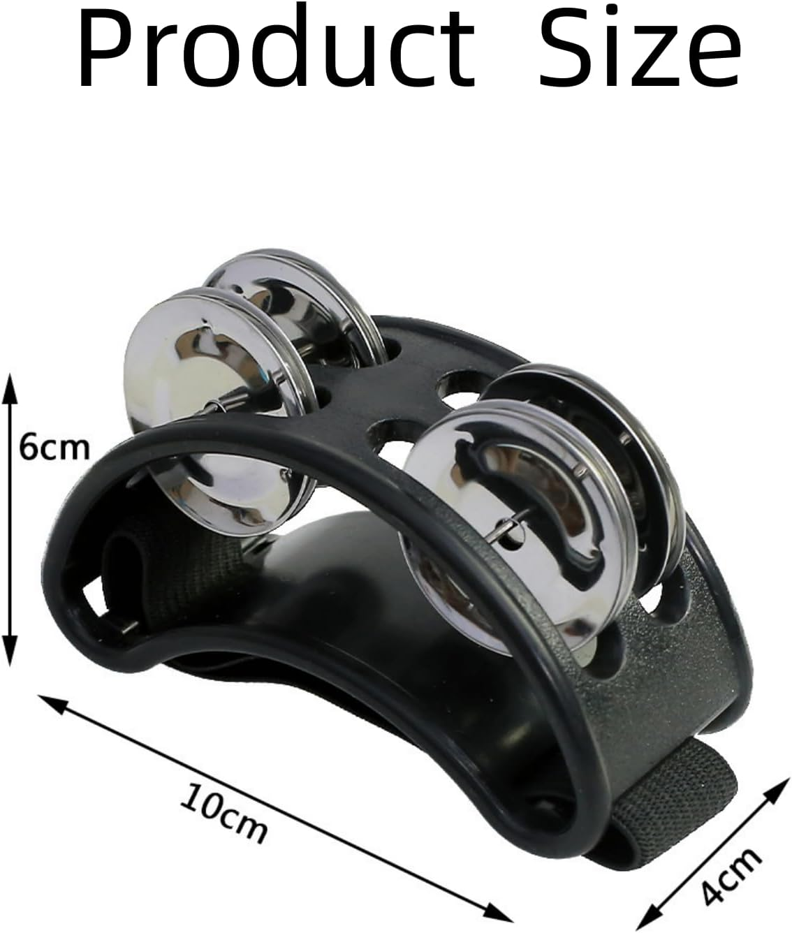 4 PCS Foot Tambourine Percussion,Foot Drum Set, Musical Instrument Drum, Percussion Instruments, Foot Tambourine Double Row Stainless Steel Jingles Foot Bell Accompaniment Instrument image number 5