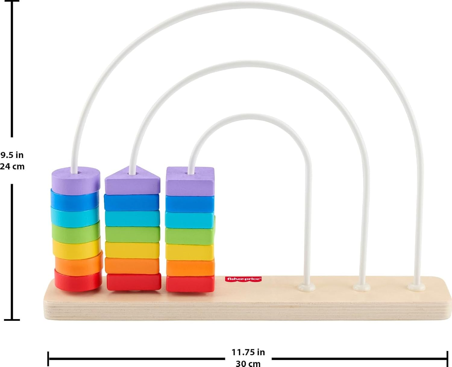 Fisher-Price Wood Baby Toy Rainbow Bead Bar Maze, Educational Activity for Fine Motor Skill Development for Toddlers Ages 1+ Years image number 3