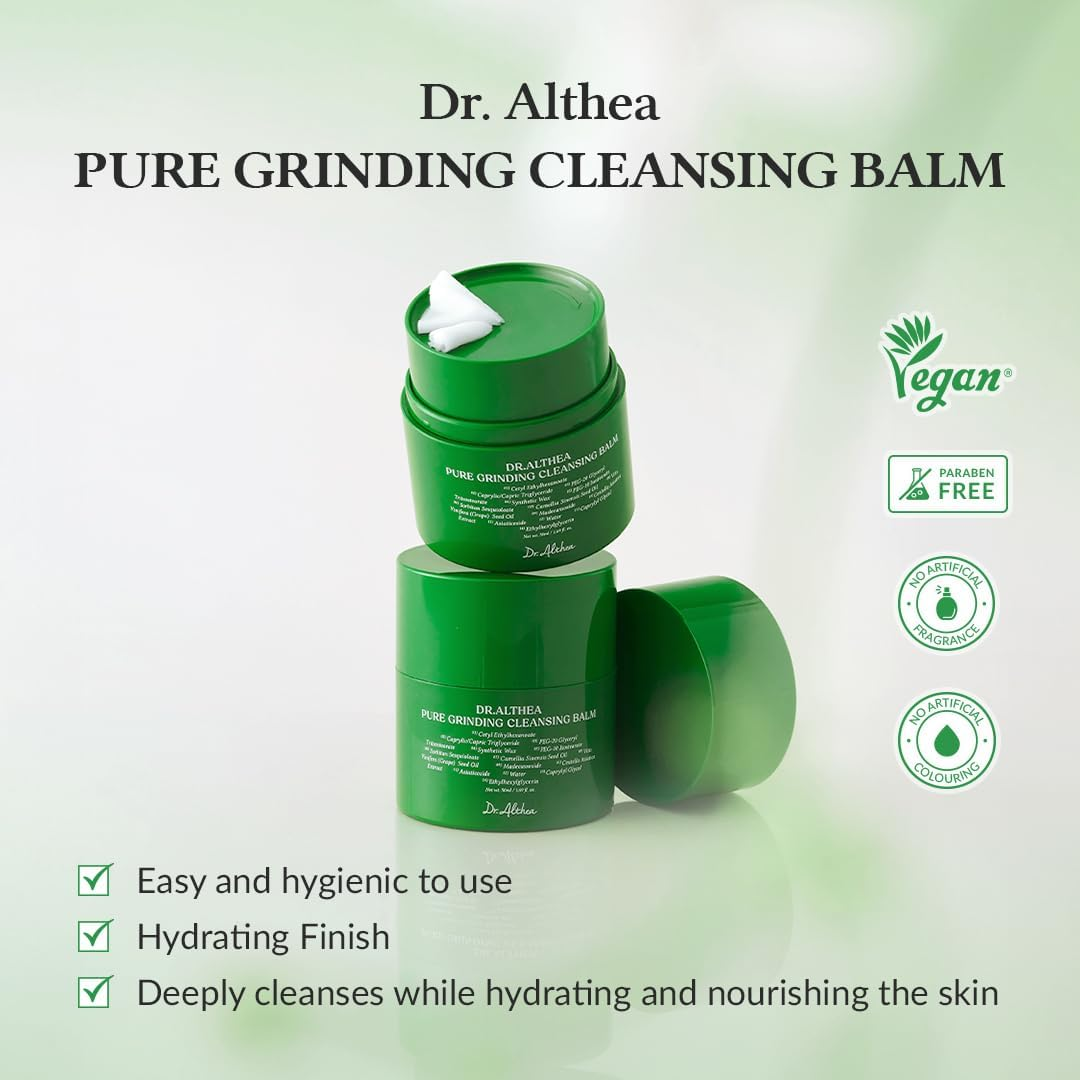Dr.Althea Pure Grinding Cleansing Balm -Hygienic Grinding Balm, Vegan Formula, Sensitive Skin Safe, 14 Essential Ingredients, Strong Cleansing Effect, Lightwight, Sherbet Texture image number 1