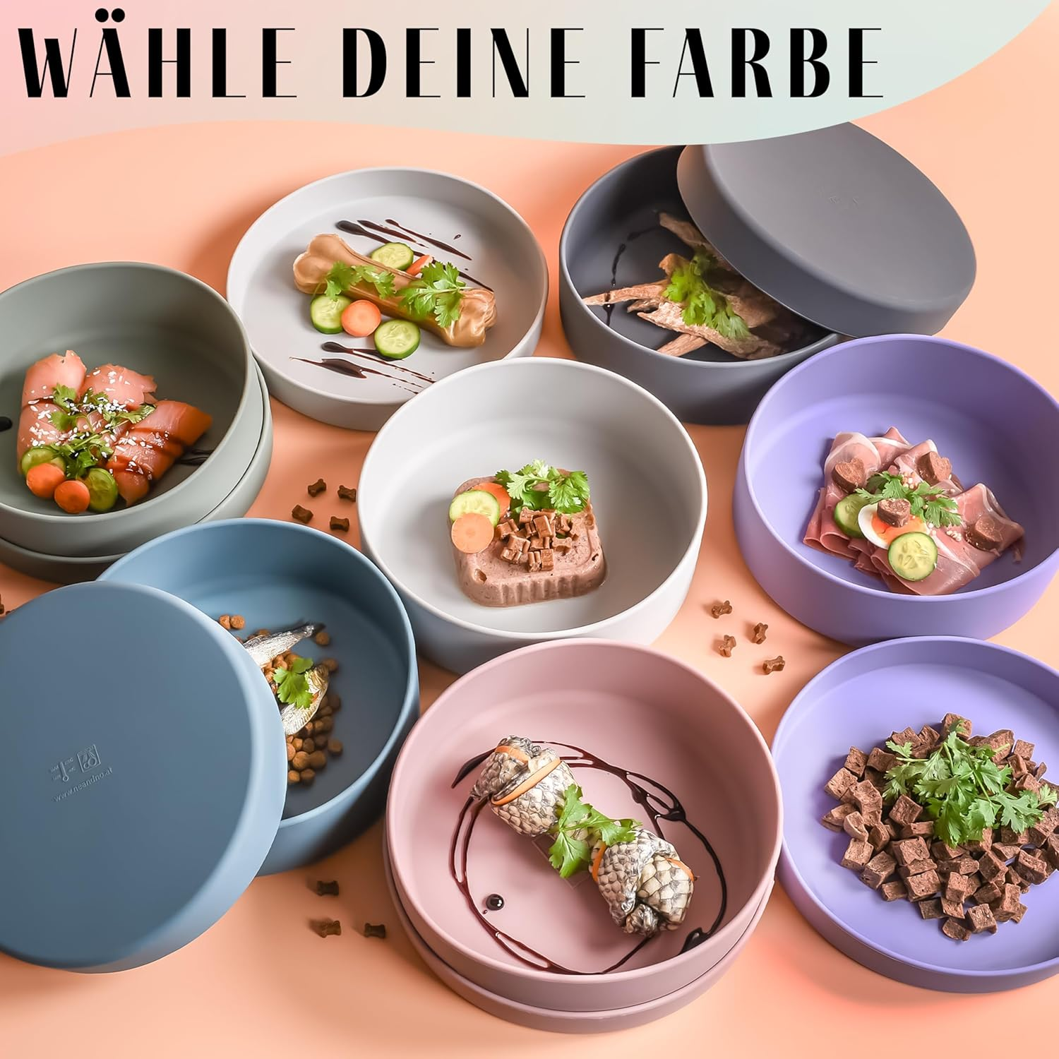 Ne&No&reg; Silicone Dog Bowl 1200 Ml with Lid for Small and Medium Dogs | Airtight Sealed in the Fridge | Feeding Bowl Dog Non-Slip | Feeding Bowl Dog Set image number 5