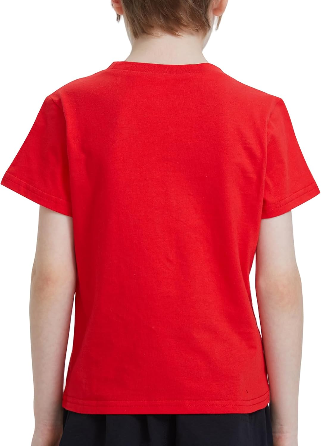 Kids Cotton Crewneck T-Shirt Plain Lightweight Children'S Boys Girls Breathable Short Sleeve Tee Tops Classic Casual Unisex Shirts image number 6