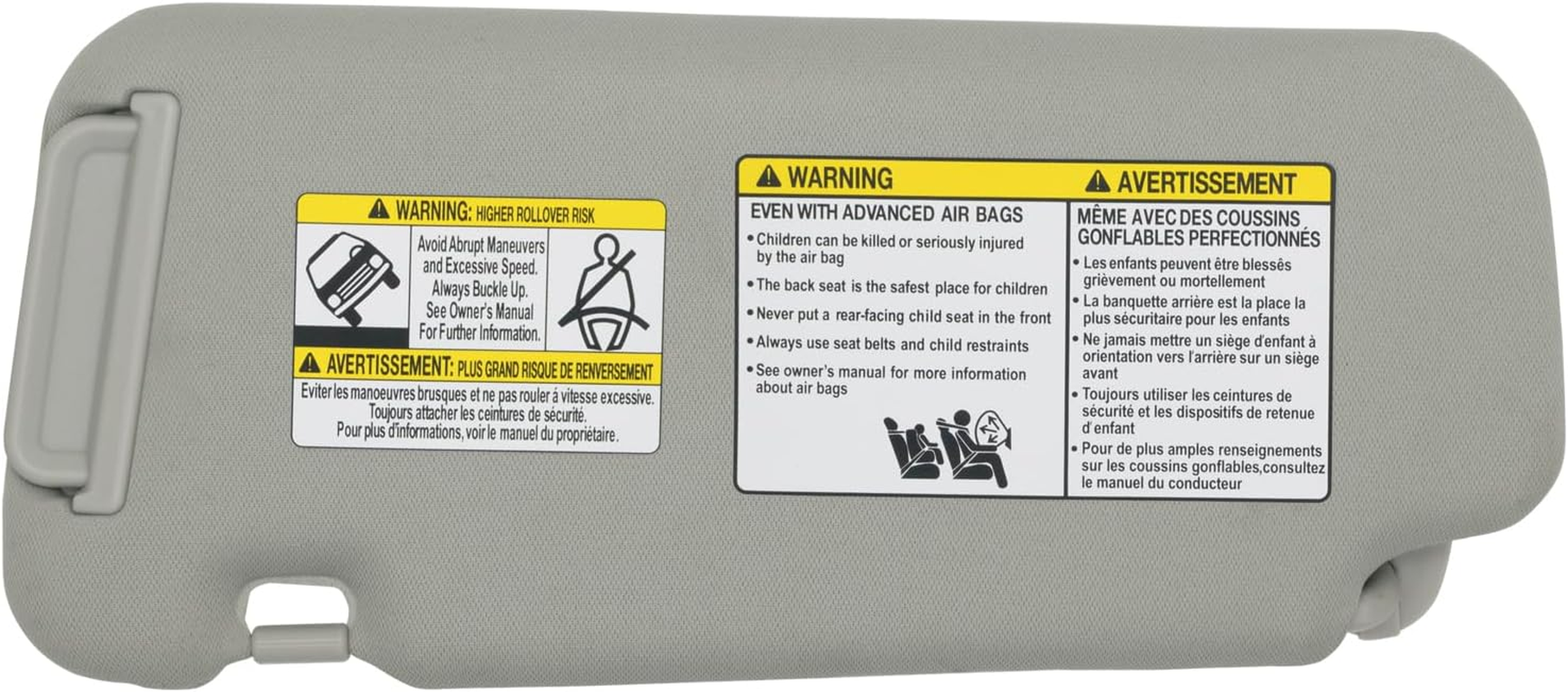 CRAZYPARTS Driver & Passenger Side Sun Visor Compatible with Nissan Murano 2009 2010 2011 2012 2013 2014 Sunshade Replacement # 96401-1AA1B 96400-1Aa1B(Gray) - Gray（Driver Side） image number 4