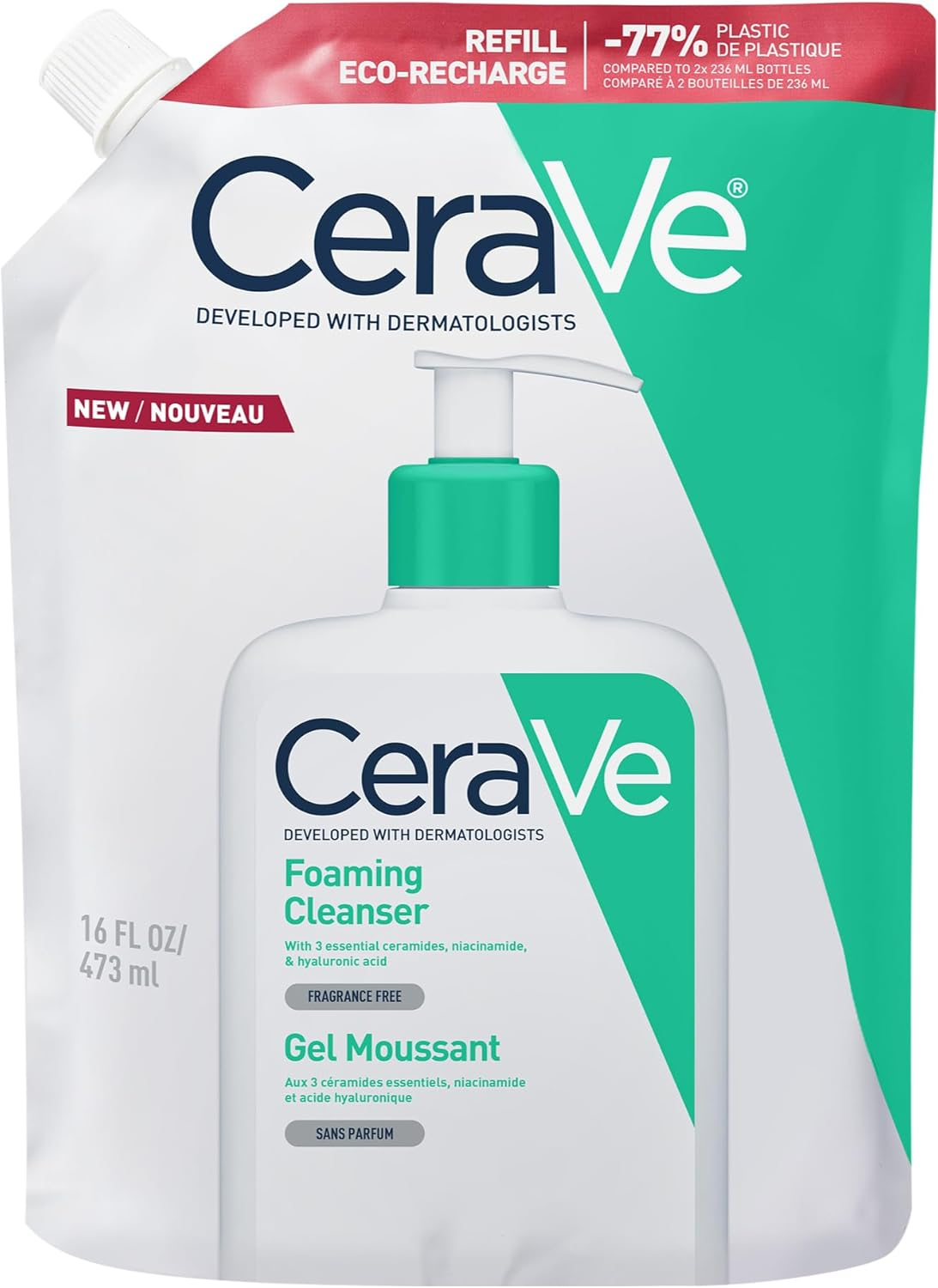 Cerave Foaming Cleanser Eco-Recharge Refill 473 Ml image number 1