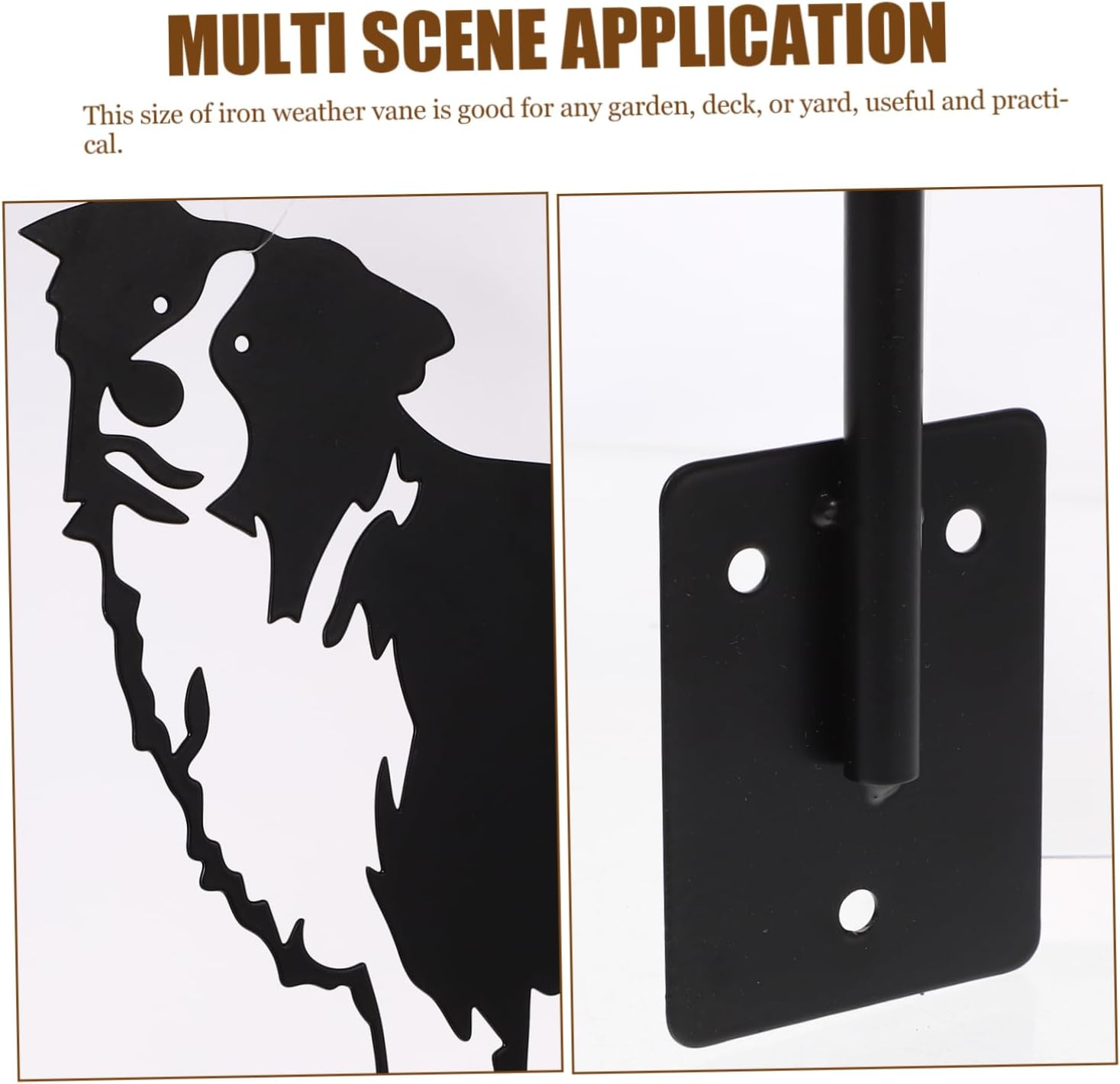 MERRYHAPY Sturdy Iron Weathervane Roof Yard Decor Large 3D Dog Weather Vane for Decorative Use image number 2