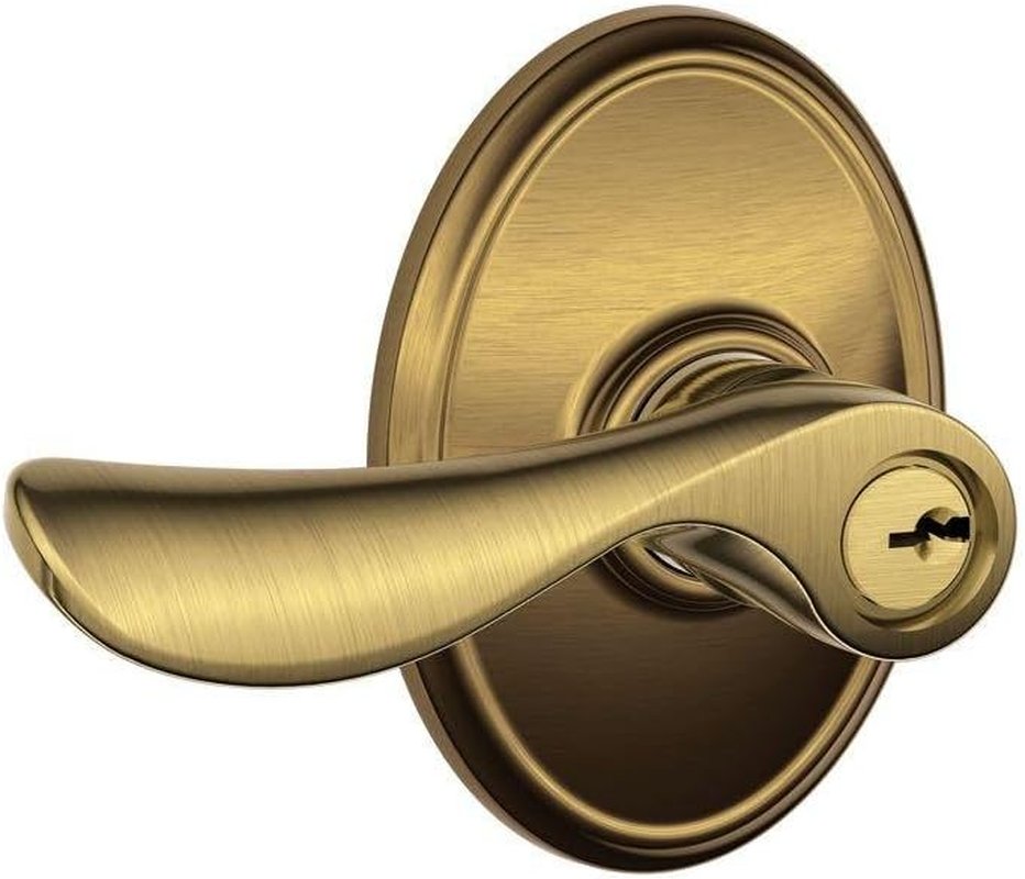 Schlage F51A BWE 622 COL Bowery Door Knob with Collins Trim, Keyed Entry Lock, Matte Black