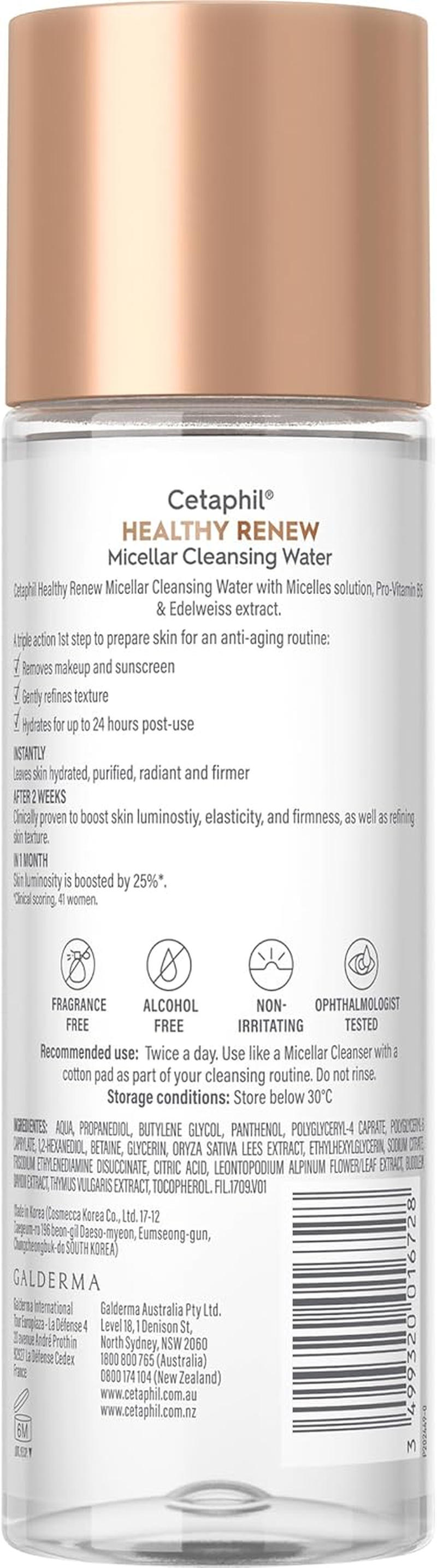 Cetaphil Healthy Renew Micellar Cleansing Water 160Ml, Make up Remover for Sensitive Skin, Provides 24 Hour Hydration, Dermatologist Tested. image number 1
