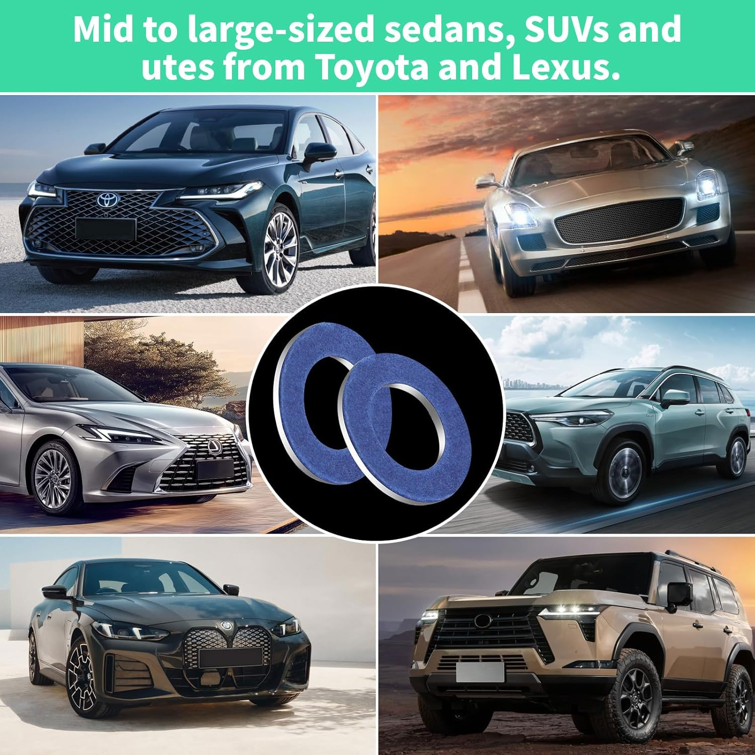 MAEZOE 24Pcs 90430-12031 Oil Drain Plug Gaskets for Toyota Lexus &ndash; OEM Fit Crush Washer Seals for Oil Changes, Durable Aluminium Gasket Set for DIY & Mechanic Use image number 6