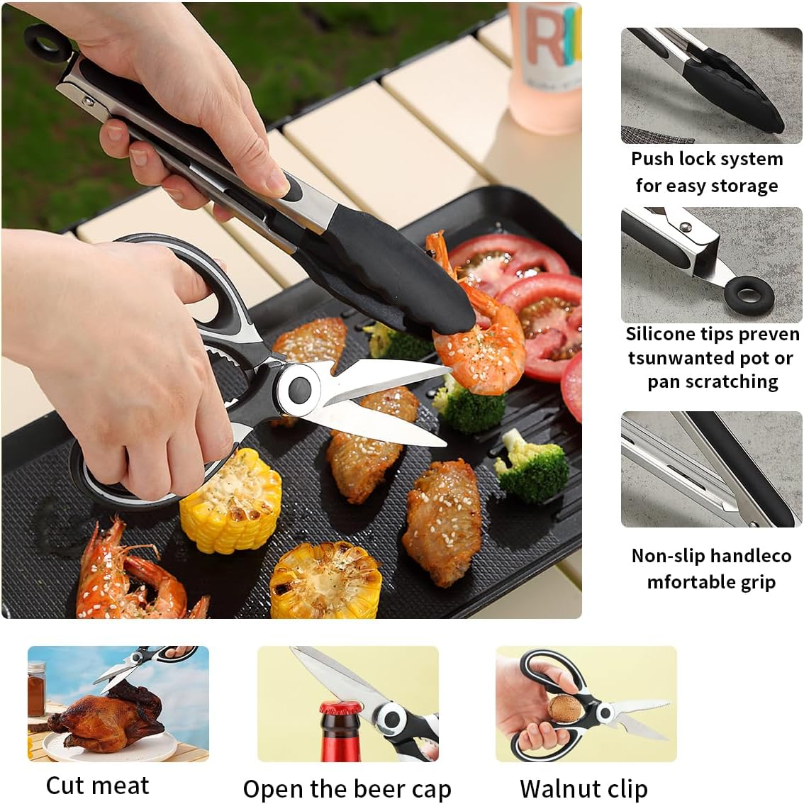 Camping Essentials, Evanda Camping Cooking Utensils, Travel Essentials, Portable Camping Kitchen Utensil Set for Travel, Picnics, Rvs, Camping, Bbqs, Parties image number 6