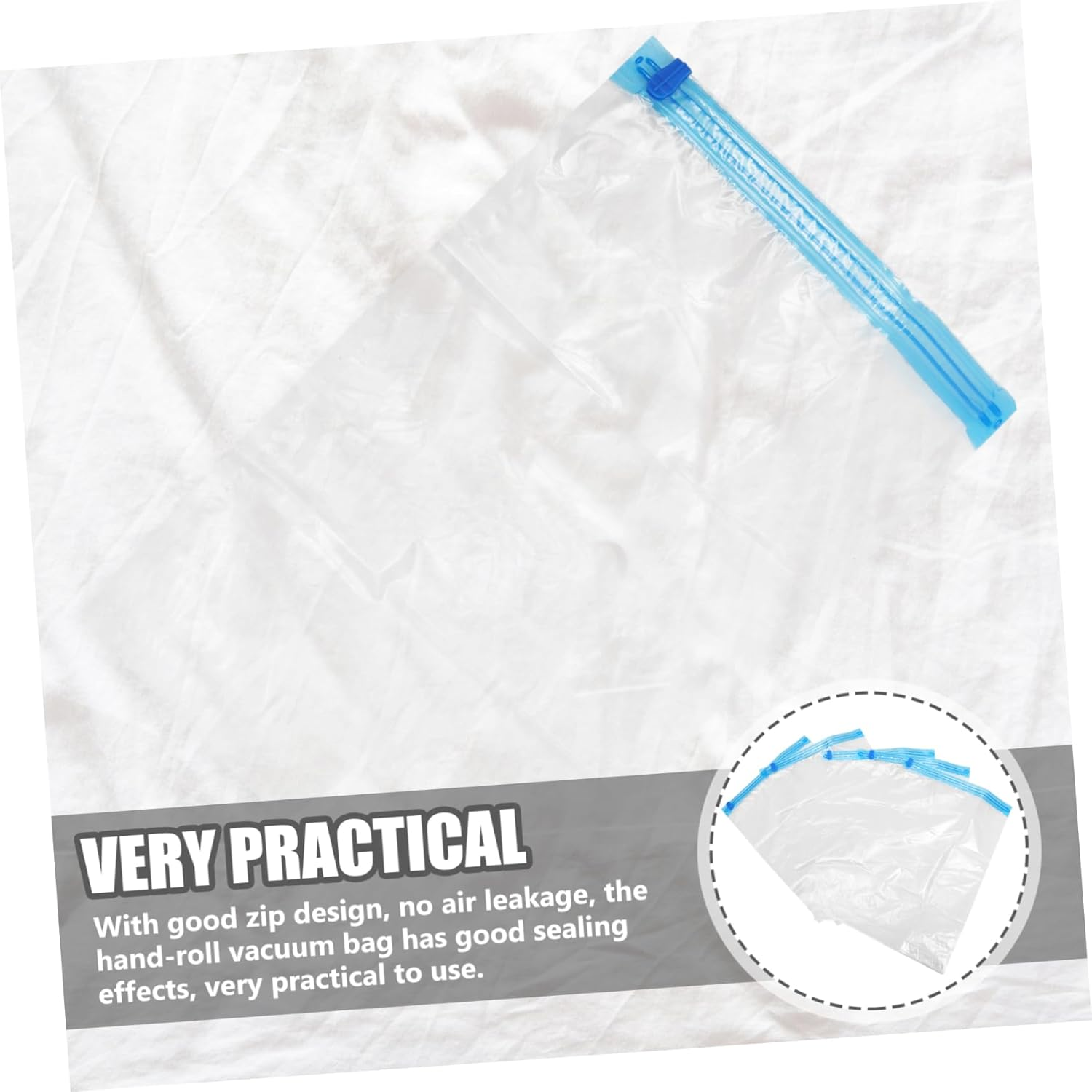 WATIIFUFU 5Pcs Travel Storage Bag Vacuum Sealing Compression Bags for Clothes Hand Roll