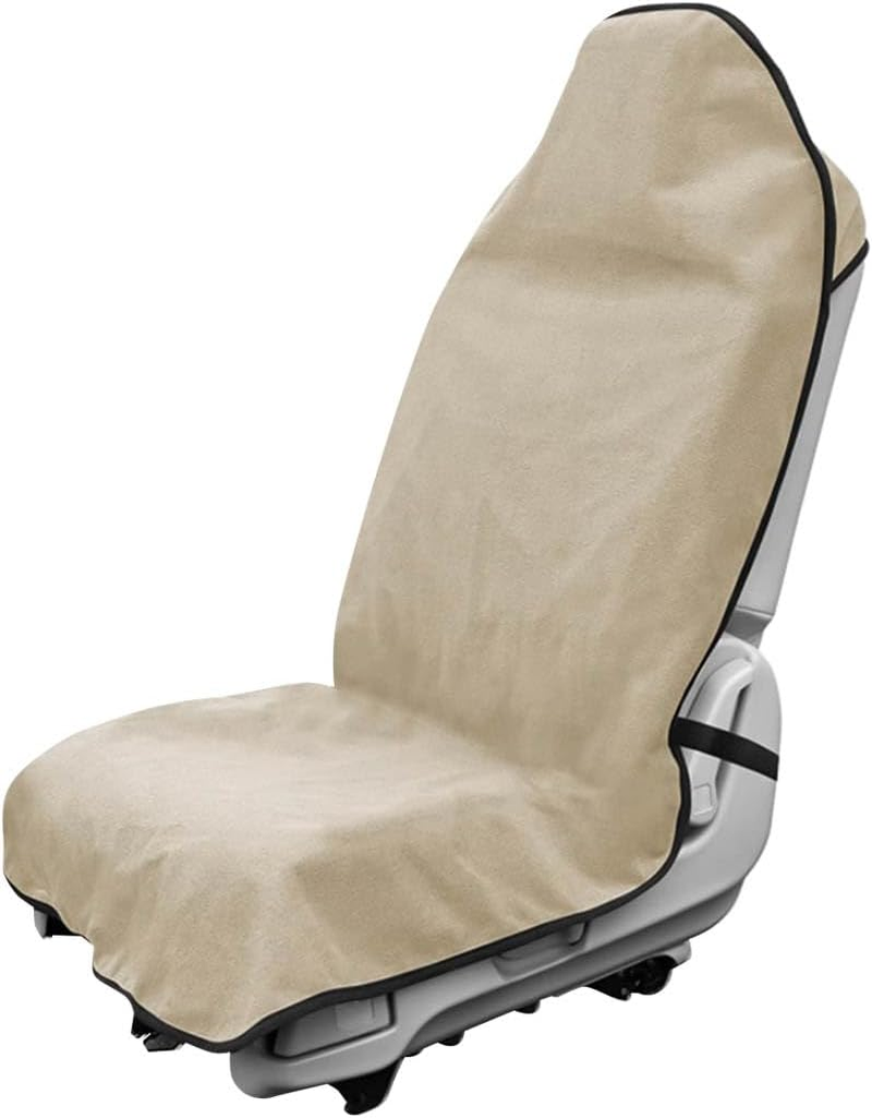 DXNQ Waterproof Car Towel Seat Cover, Sweating Non-Slip Premium Towel Carseat Cover Protector, Universal Soft Machine Washable Car Truck SUV Front Seat Cover for Gym Workout Beach Hiking (Black)