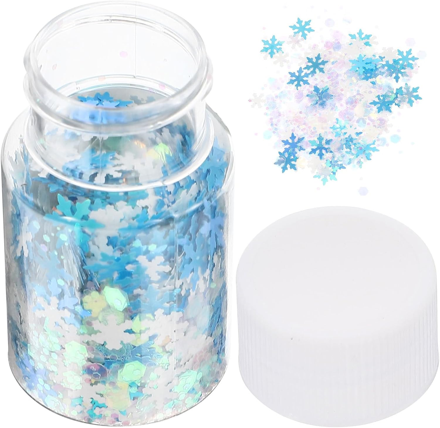 COHEALI 4 Bottles DIY Snowflake Sequins for Phone Case Decor Epoxy Crafts Winter Christmas Embellishments Resin Accessories image number 5
