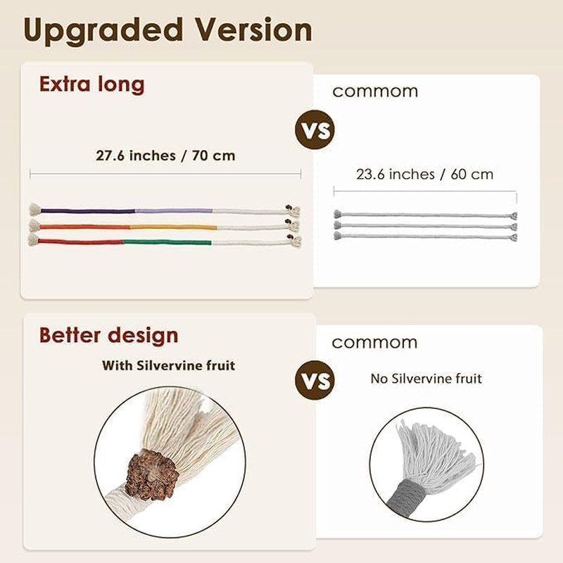 Mumoo Bear Sisal Rope Cat Toy, 3 Pack 27Inch/70Cm Bite-Resistant Catnip, for Bored Indoor Cats, Safe Teeth Cleaning Chew, Interactive Kicker for Kittens image number 2