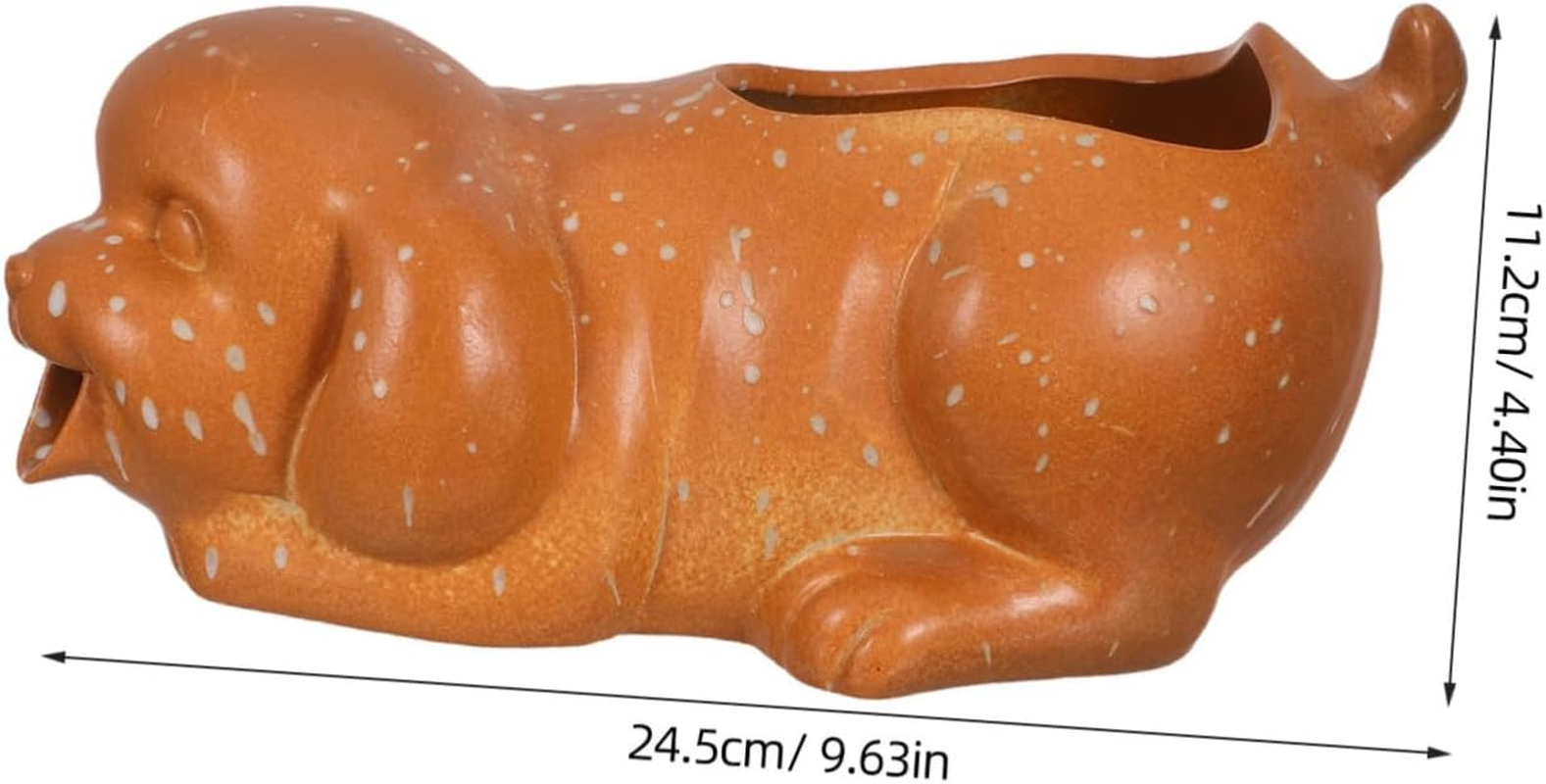 Ceramic Dog Fountain Spitter for Indoor Outdoor Use Circulating Waterfall Jar with Ecological Filtration Fish Tank Decor and Greenery Planter Ceramic Aquarium Accessory image number 3