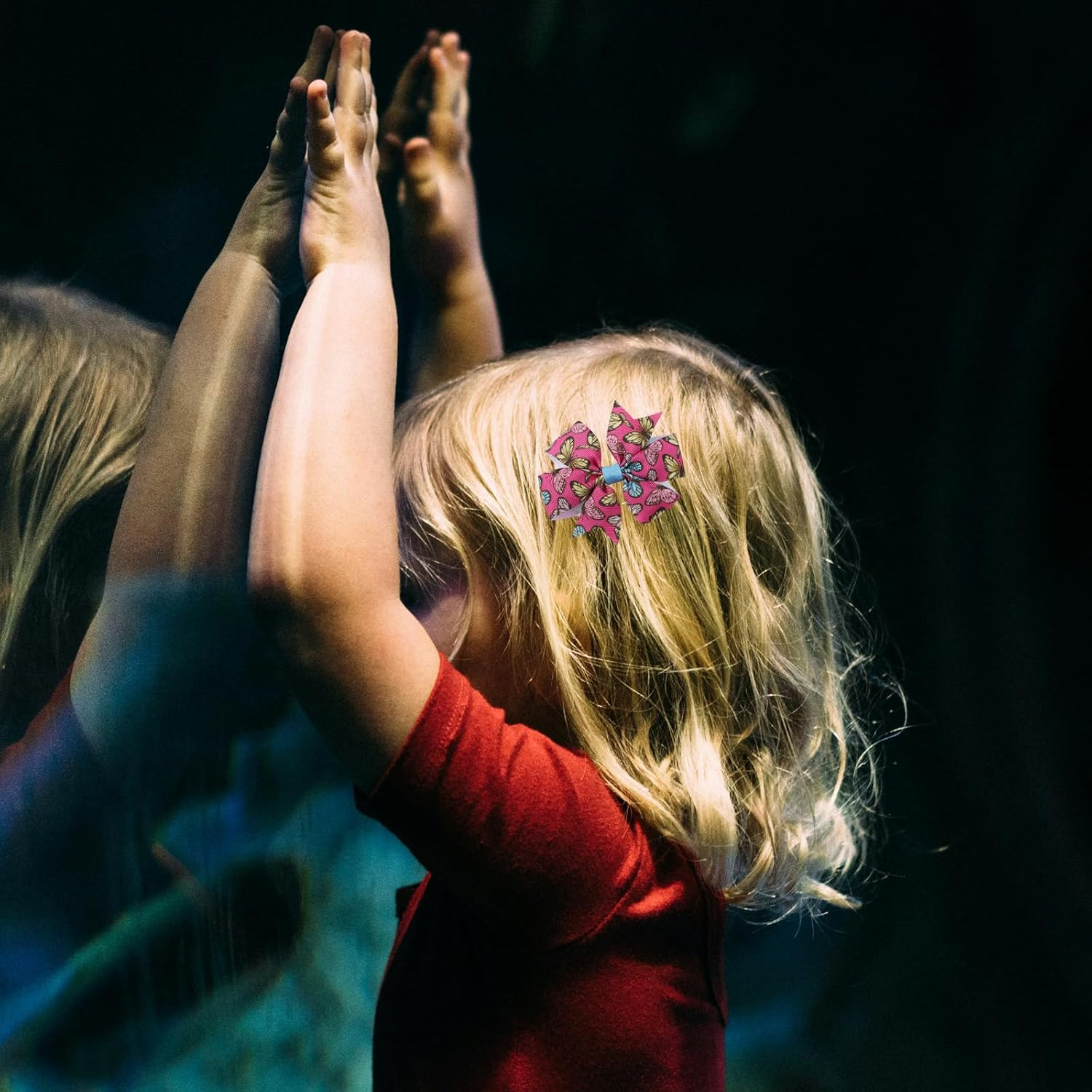 20Pcs Baby Girls Hair Clips, 8X8Cm Floral Alligator Clips for Toddlers, 20 Printed Bows, 4.6Cm Non-Slip Hair Barrettes for Kids & Baby Accessories image number 2