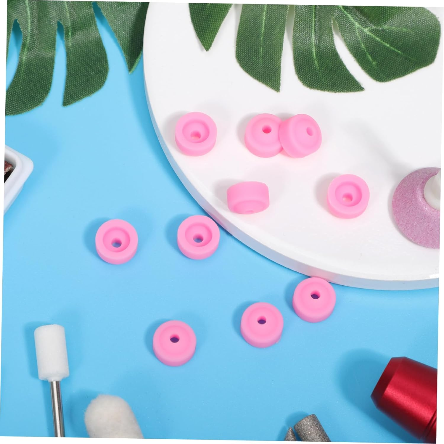 GANAZONO 10Pcs Nail Grinding Head Covers Dustproof Protective Caps for Nail Polishing Machines Reusable Dust Covers Salon Use image number 2