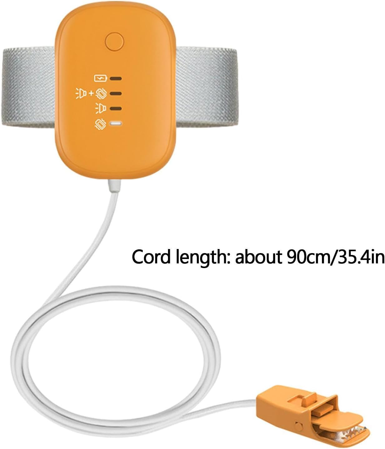 Night Potty Alarm - Bedwetting Device, USB Rechargeable | 3 Mode Sound and Vibrating Alert, Safe Help for Girls, Boys, , Seniors, Night Use - Orange Magnetic Style image number 4