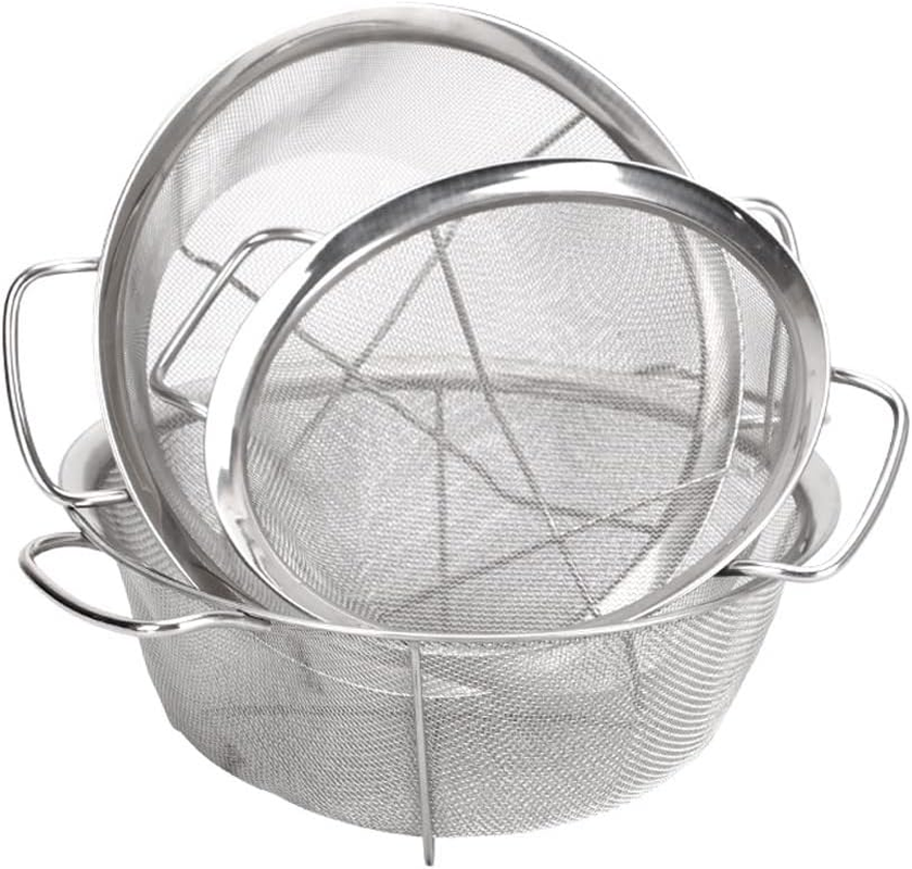 25Cm Stainless Steel Fine Mesh Strainer Bowl Drainer Vegetable Sieve Colander image number 3