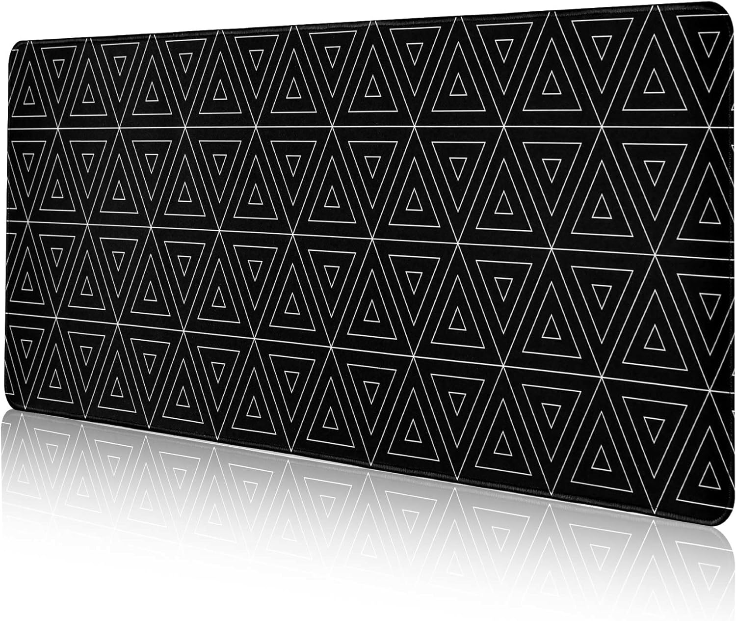 DAWNTREES Desk Mat,Mouse Pad Gaming Keyboard Pad,80X30Cm, Topographic Desk Pad Black and White Mouse Mat for Keyboard with Anti-Slip Rubber Base.&hellip; (90X40Cm, Black Triangle) image number 5