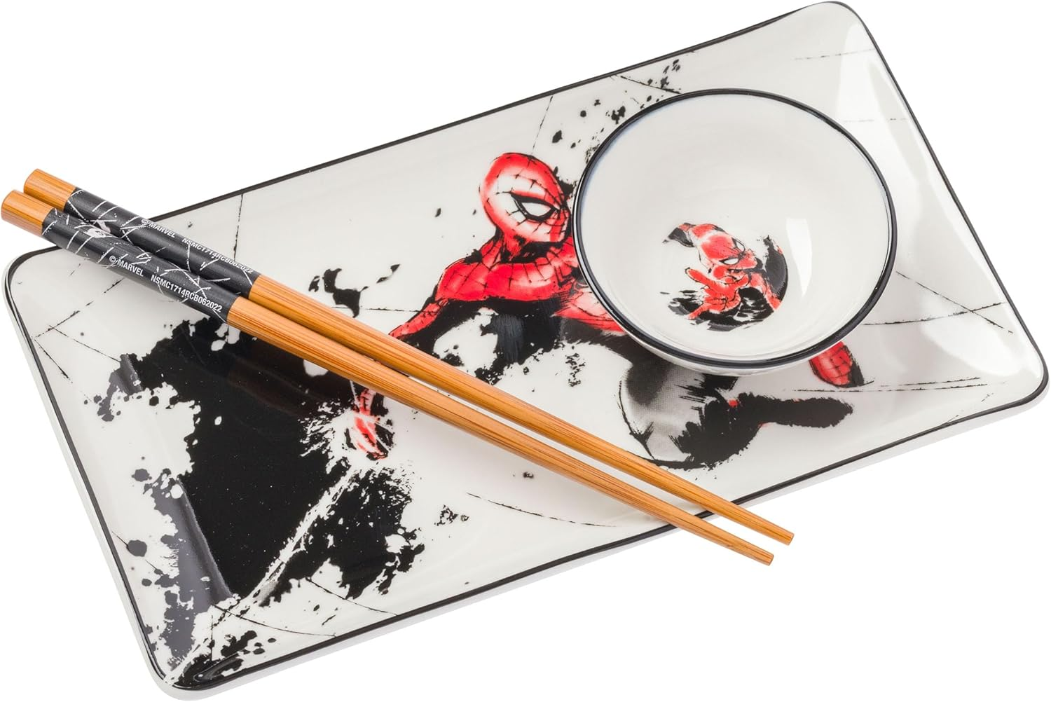 Silver Buffalo Hello Kitty Red and White Classic Boxed 3Pc Ceramic Sushi Set