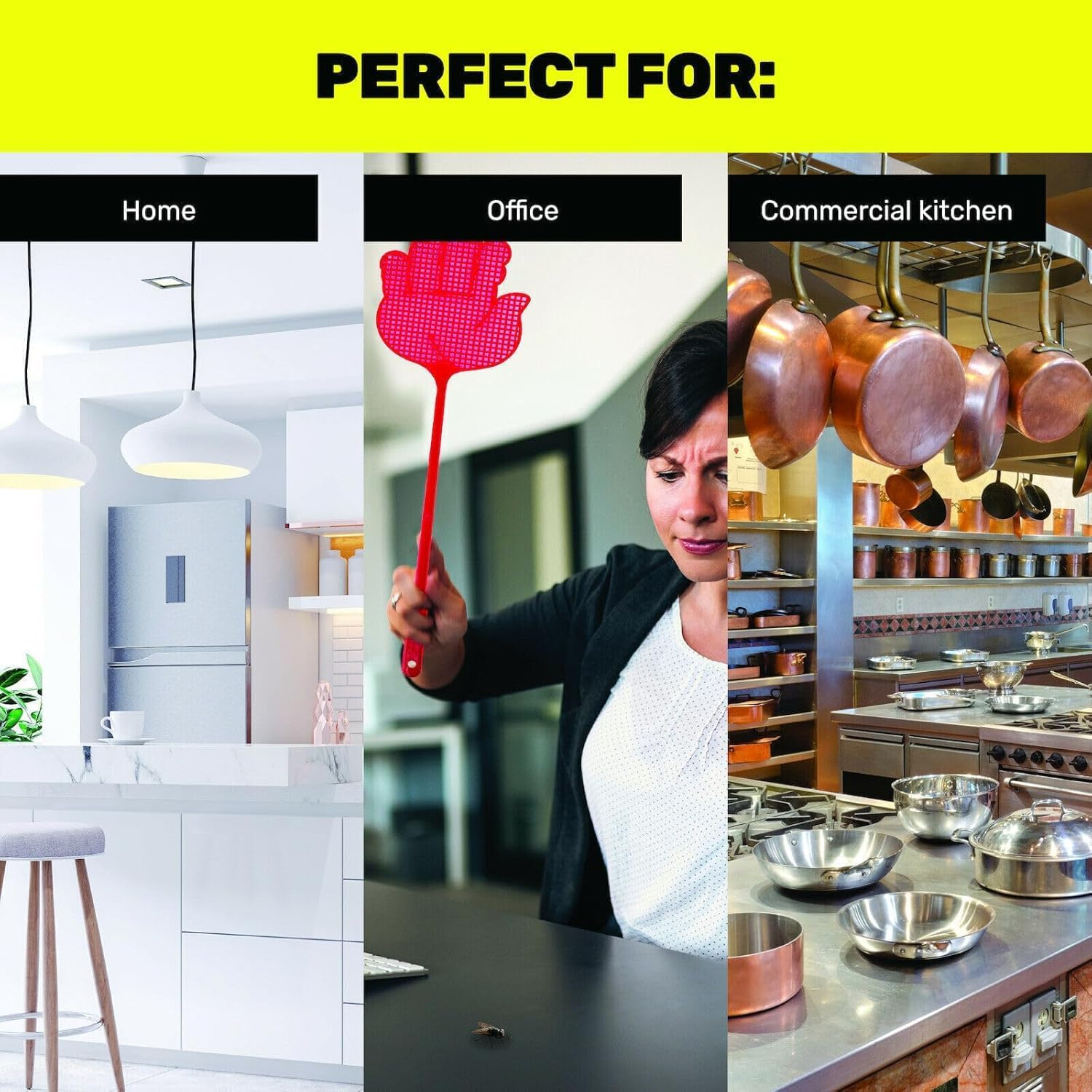 LEDON Funny Hand Shaped Fly Swatters, Pack of 4, 44.5 X 11.5 Cm, Durable, Colourful