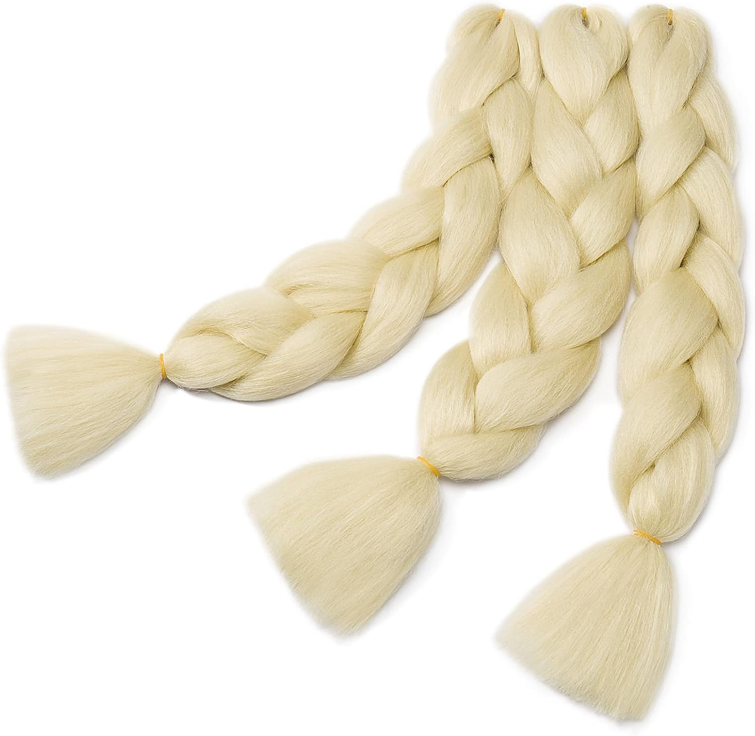 Gairyan 24 Inch Jumbo Braids Extensions Synthetic Hair for Braiding Hair Extensions 3 Bundles Braiding Hair Ombre Synthetic Hair Braids Braiding Extensions Box Braid Crochet Twists 300 G (Bleached Blonde) image number 6