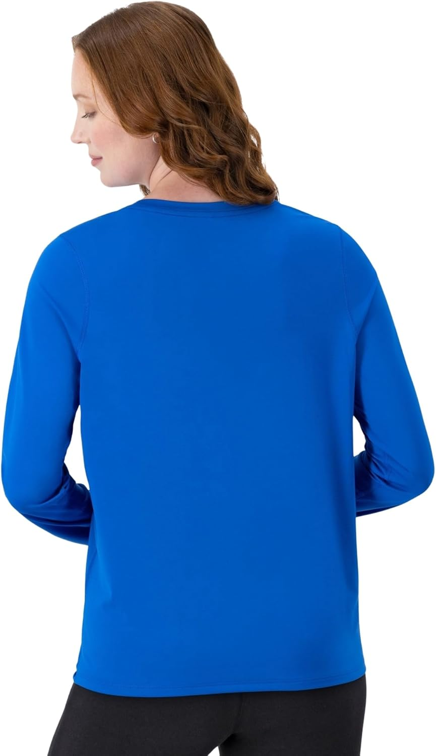 Hanes Women'S Sport Cool Dri Performance Long Sleeve Tee, Awesome Blue, Small image number 2