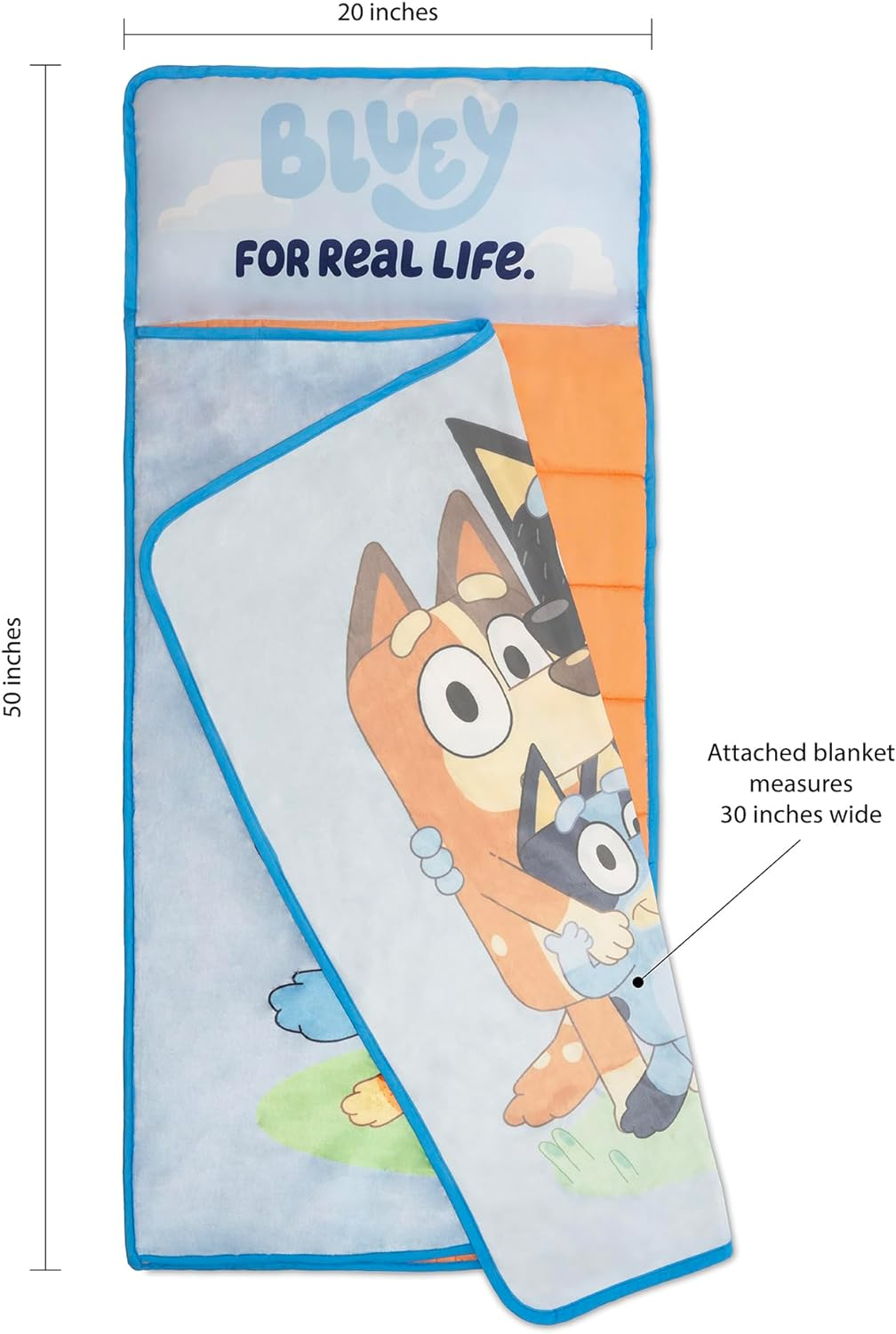 Bluey Kids Nap-Mat Set &ndash; Includes Pillow and Fleece Blanket &ndash; Great for Boys or Girls Napping during Daycare or Preschool - Fits Toddlers and Young Children image number 5