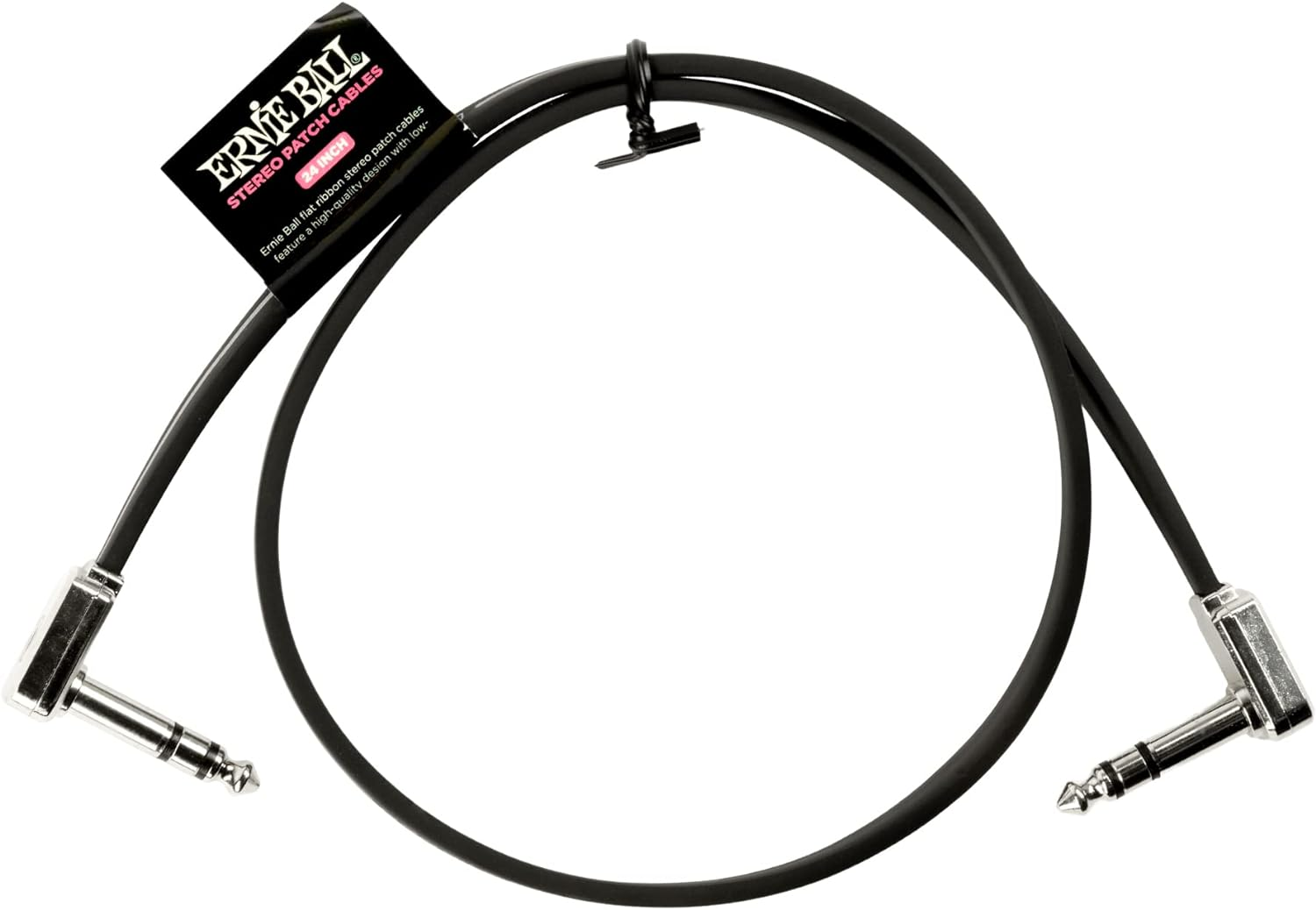 Ernie Ball 6" Single Flat Ribbon Stereo Patch Cable - Black image number 2