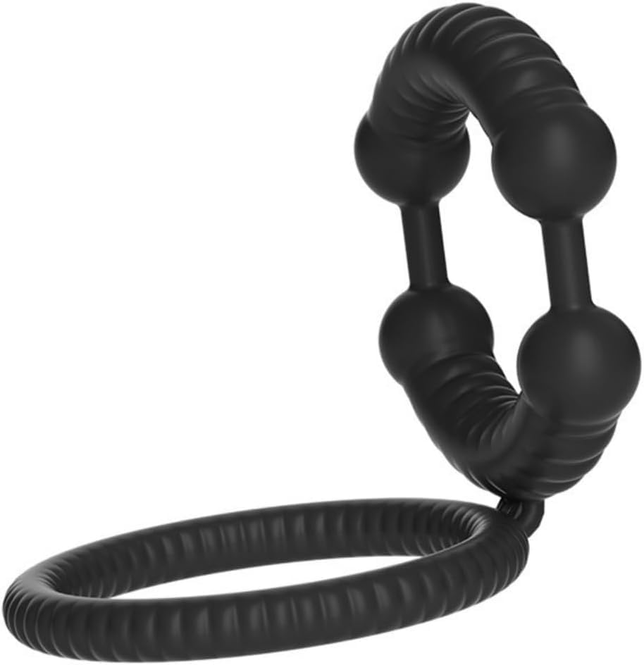 Penis Rings Extender Enlarger Sheath Male Enhancer Ball Stretcher Sleeve Girth Ring for Adult Men Sex Toys (Black) image number 3