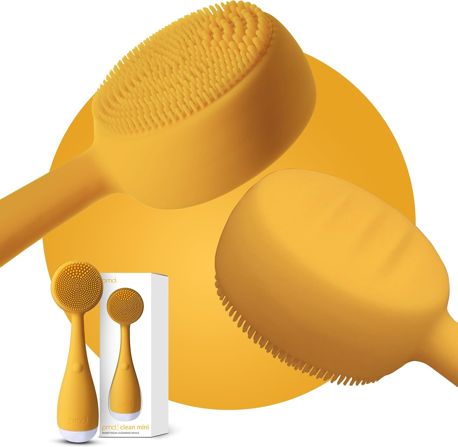 PMD Beauty Clean Mini - Smart Facial Cleansing Device with Silicone Brush & Anti-Aging Massager - Sonicglow Vibration Technology - Clear Pores & Blackheads - Lift, Firm, & Tone Skin, Purple