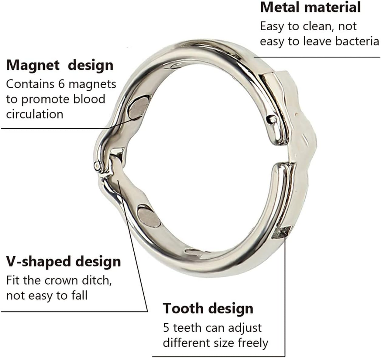 Products Metal Pể&ntilde;&igrave;s Rīg&scaron; Adjustable Size Cǒck Rǐng for Man Male Delay Ejācǘlātion Magnetic Physiotherapy image number 2