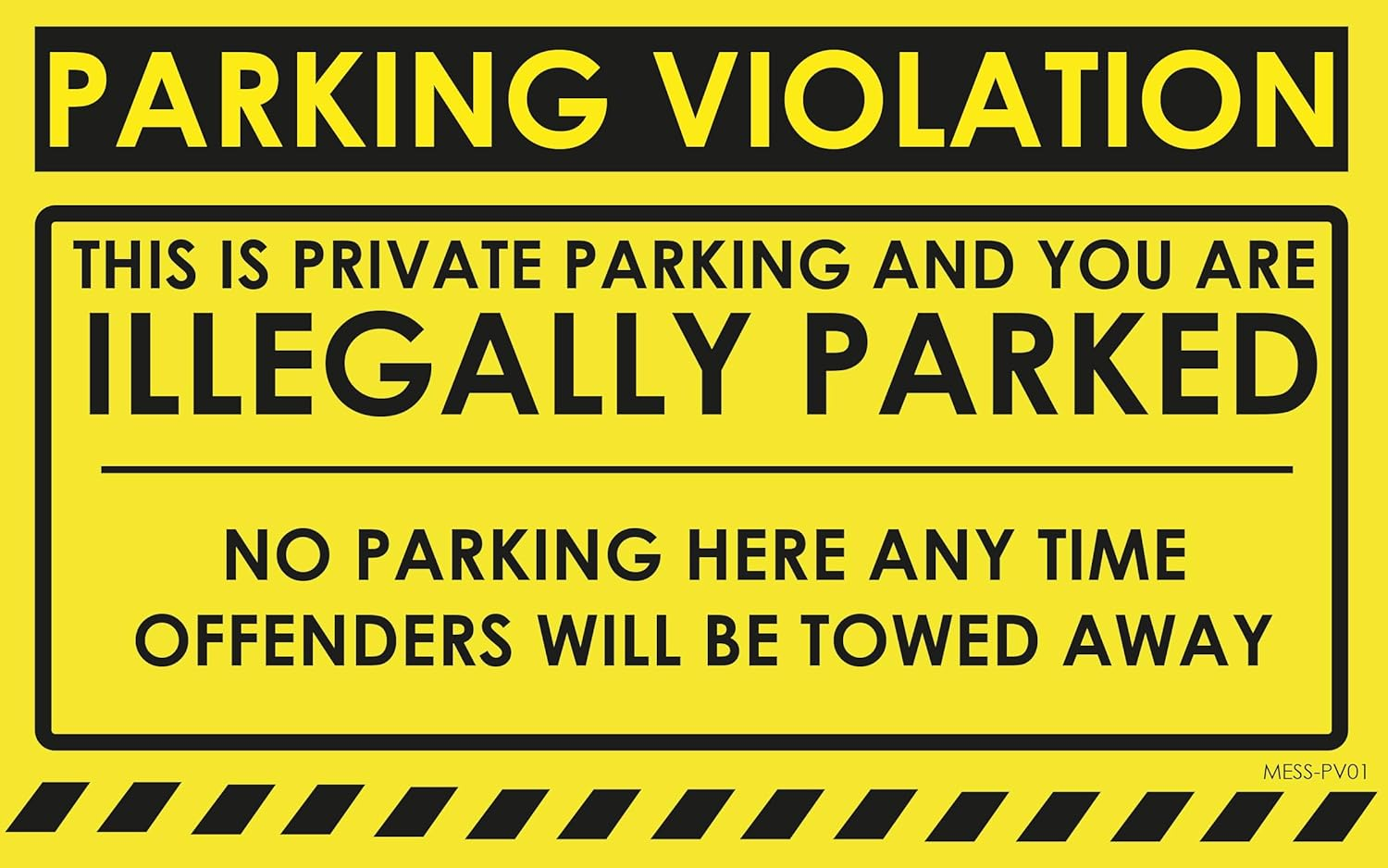 Mess Parking Violation Stickers for Cars (Fluorescent Yellow) - 100 No Parking Illegally Parked Cars in Private Parking Areas/Hard to Remove Super Sticky No Park Tow Warnings 8" X 5" By image number 5