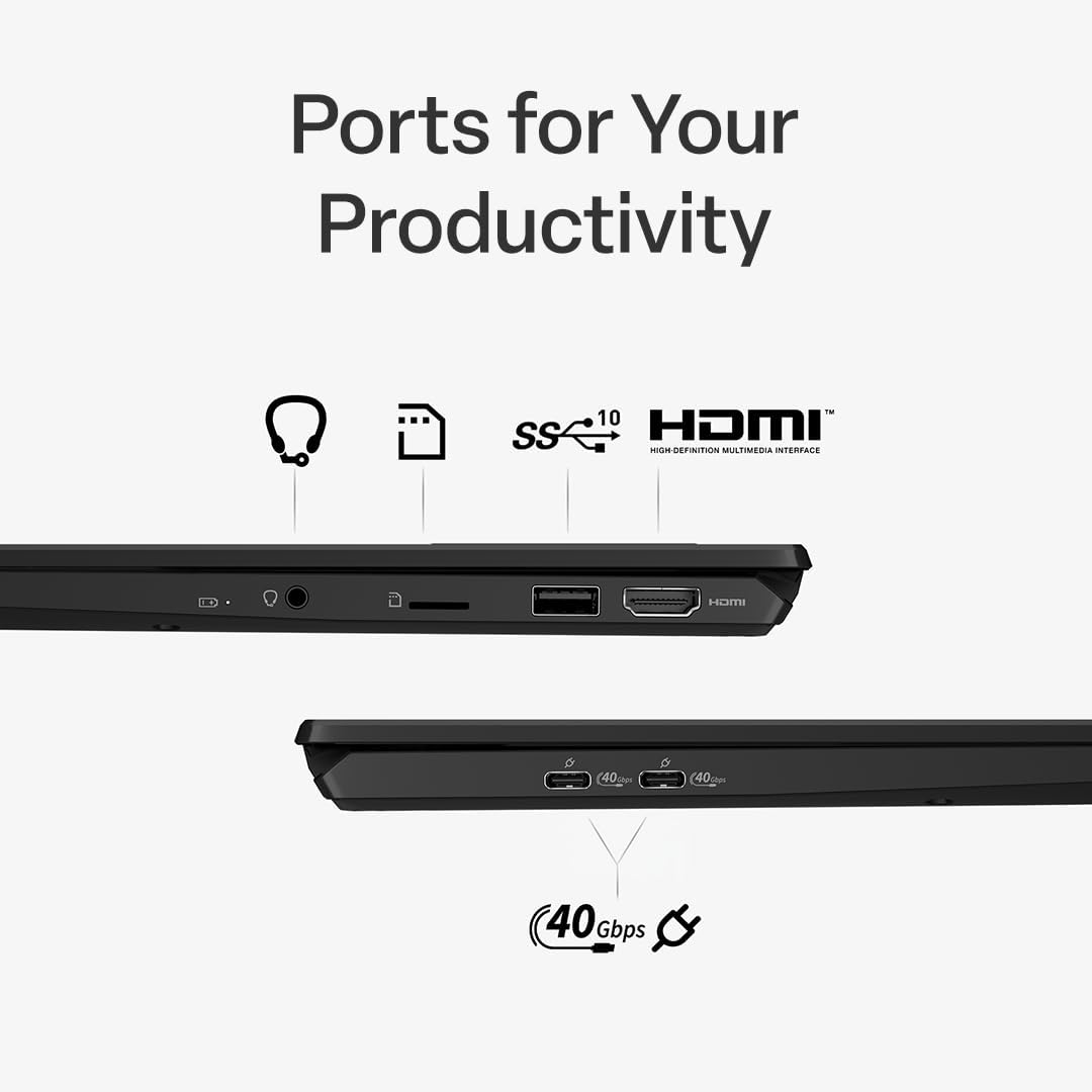 MSI Summit A16 AI+ A3HMTG-046AU, 16' QHD 165Hz Business Laptop, AMD Ryzen AI 9 365, 32GB Lpddr5X, 2TB SSD, Windows 11 Pro, Ink Black image number 5