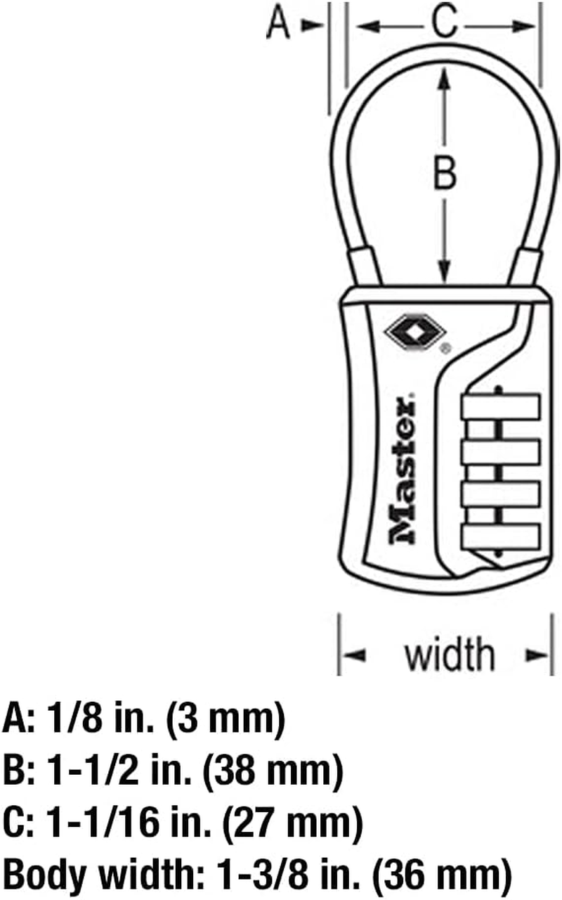 Master Lock 4697D Set Your Own Combination TSA Approved Luggage Lock, 1 Pack, Colors May Vary image number 5