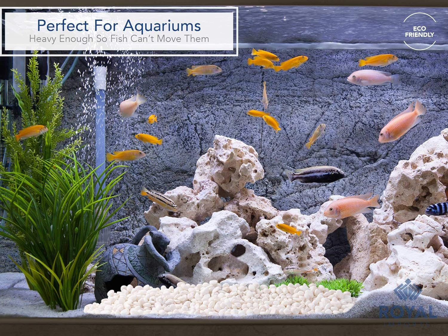 Royal Imports 5Lb Decorative Ornamental River Pebbles Rocks for Fresh Water Fish Animal Plant Aquariums, Landscaping, Home Decor Etc. with Netted Bag (Small, Light)