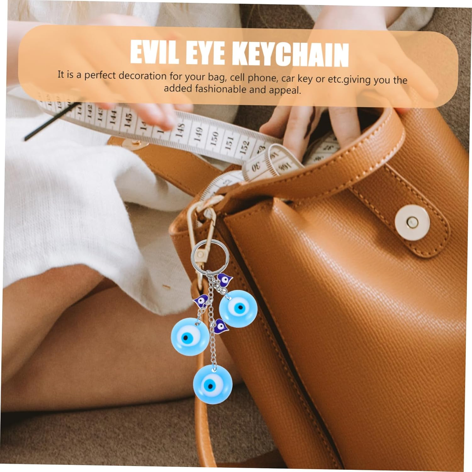 Holibanna Colorful Beads Keychain Evil Eye Key Chain for Women Backpack Pendant Bag Decoration Key Chain Accessories Stylish image number 5