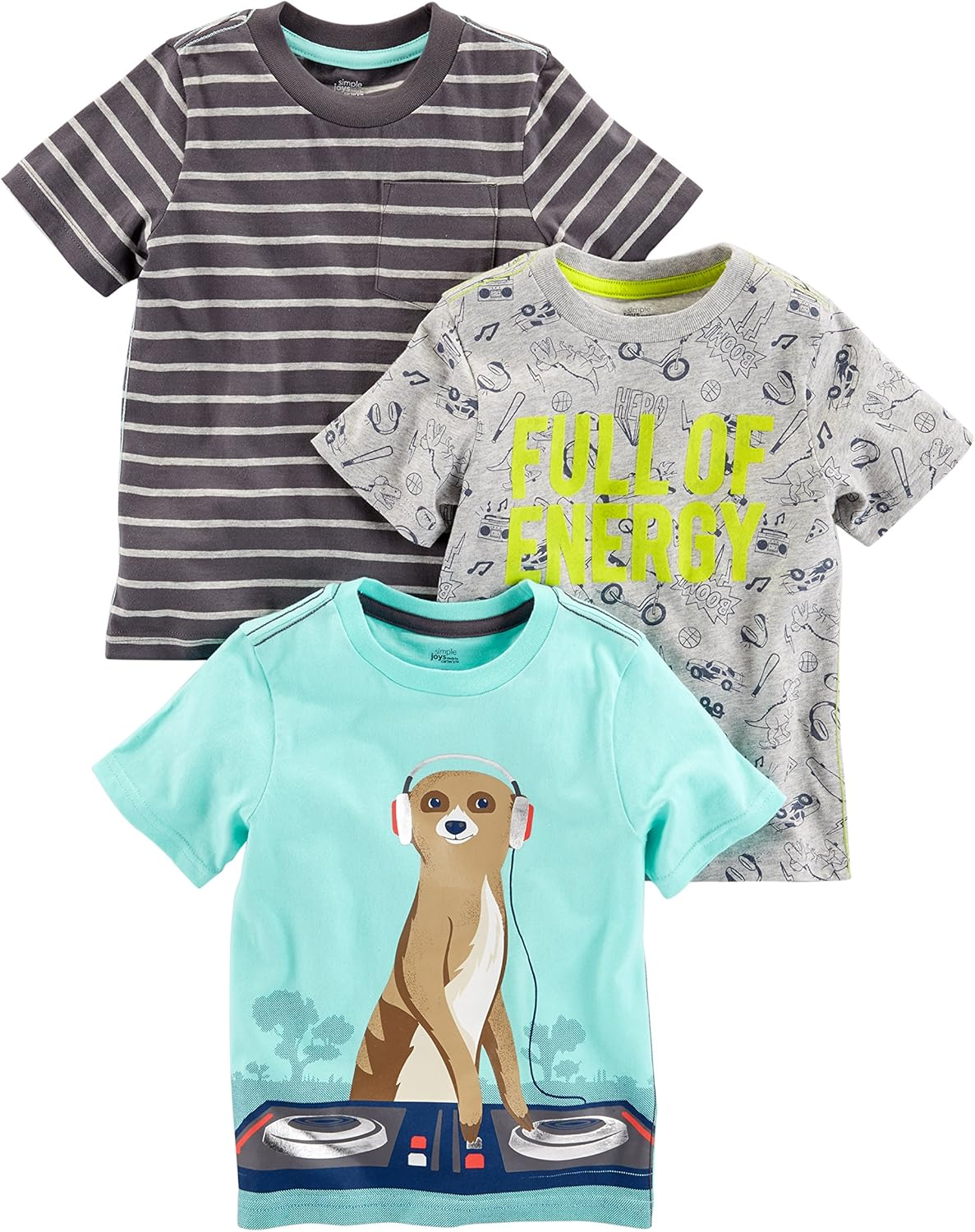 Simple Joys by Carter'S Baby Boys' 3-Pack Short-Sleeve Tee Shirts